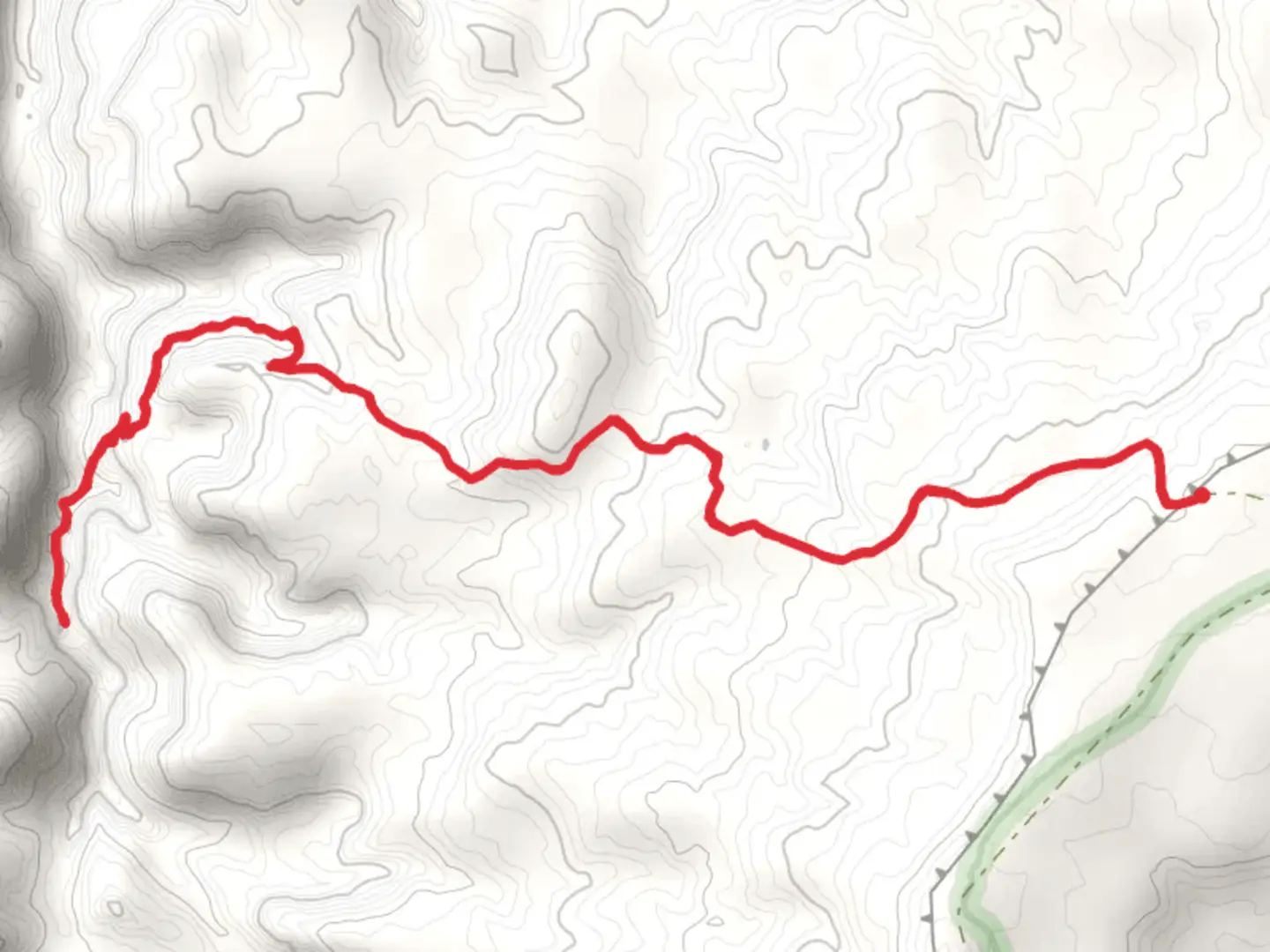An image depicting the trail Mee Canyon Trail and its surrounding area.
