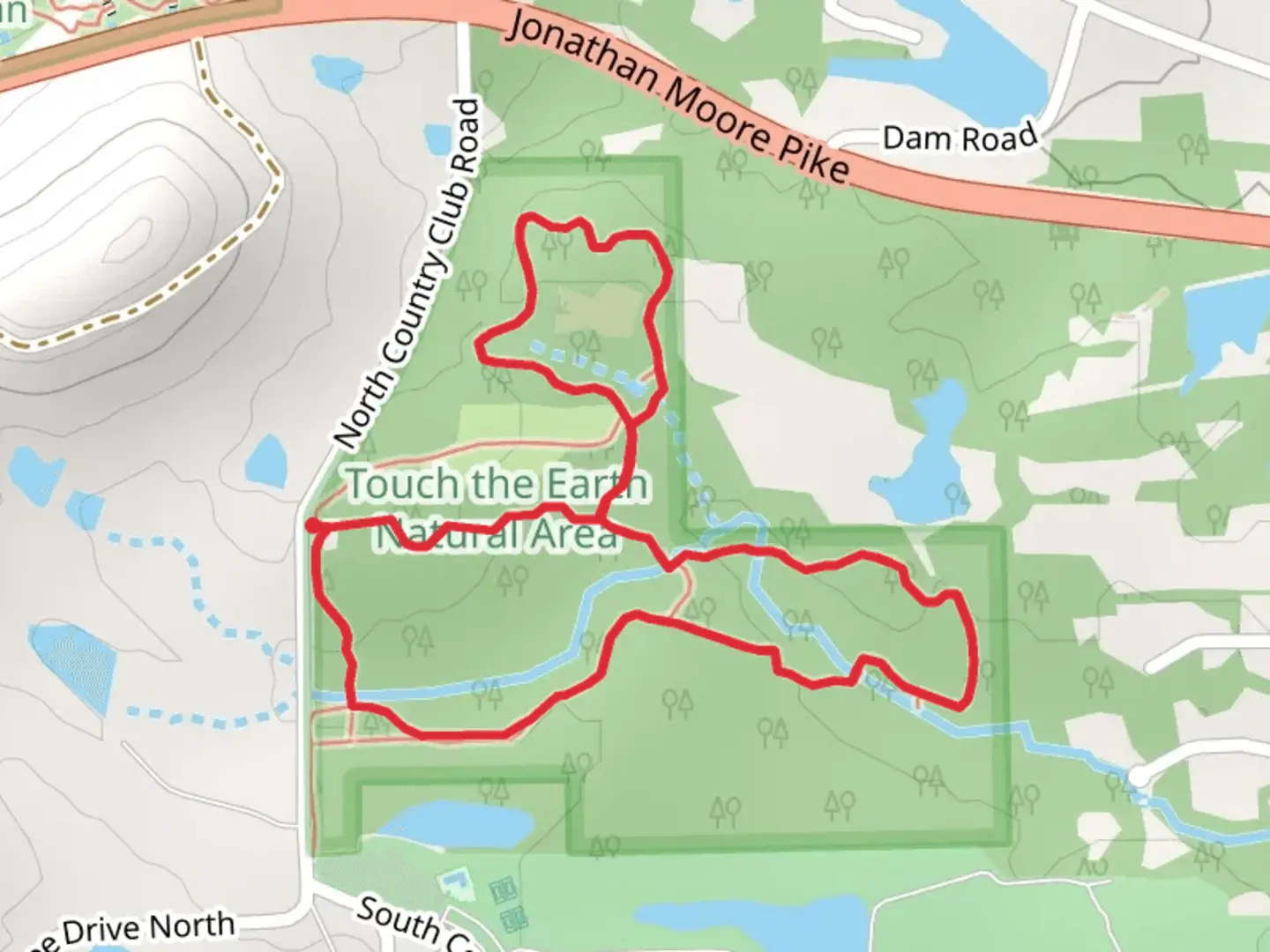 An image depicting the trail Shawnee and Lenape Loop Trail and its surrounding area.