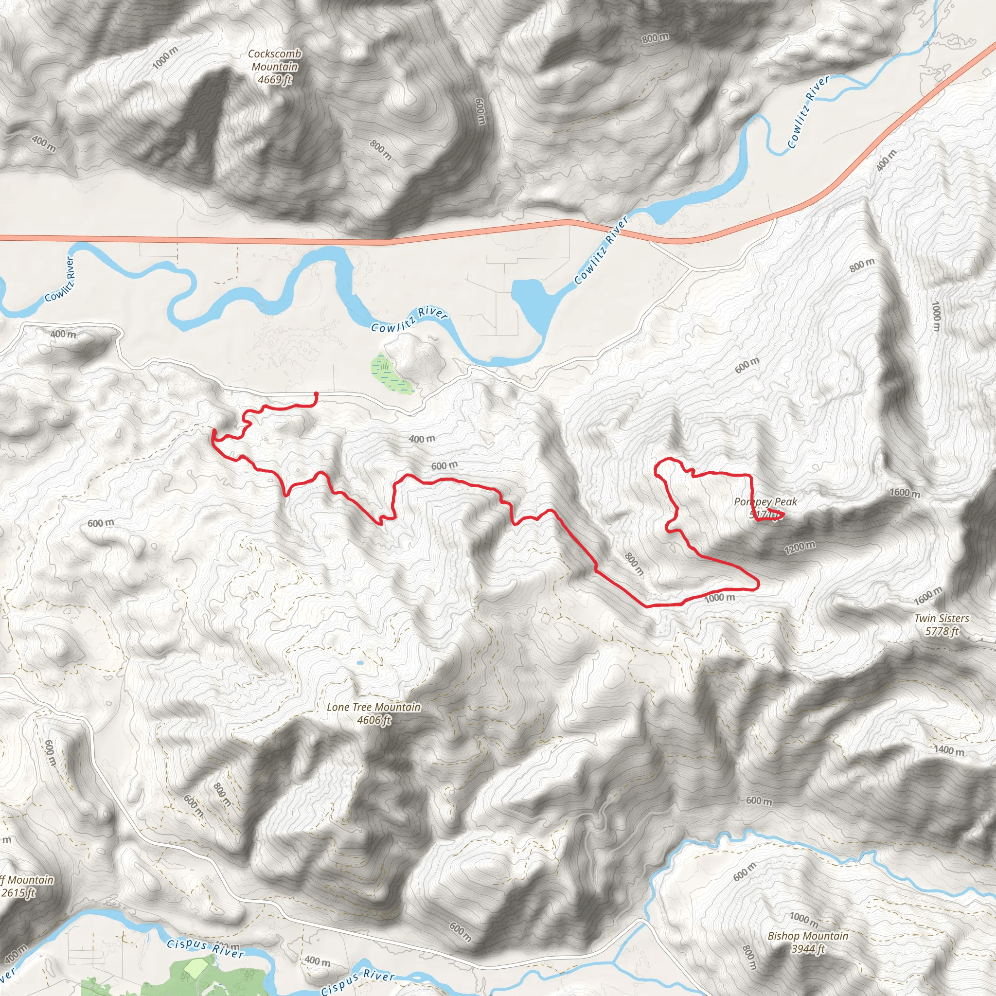 Pompey Peak from Cline Road mobile static map