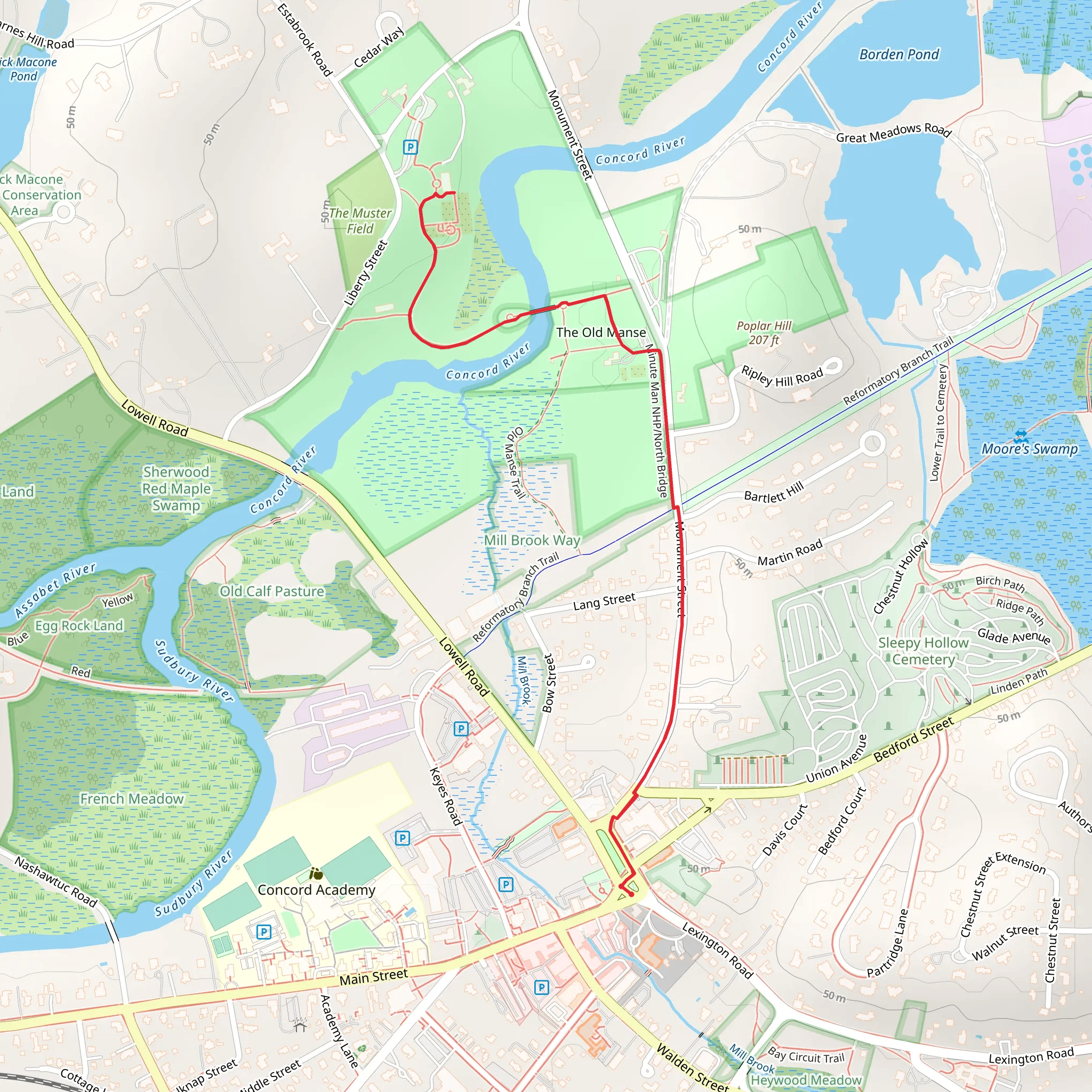 Minute Man National Historical Park mobile static map