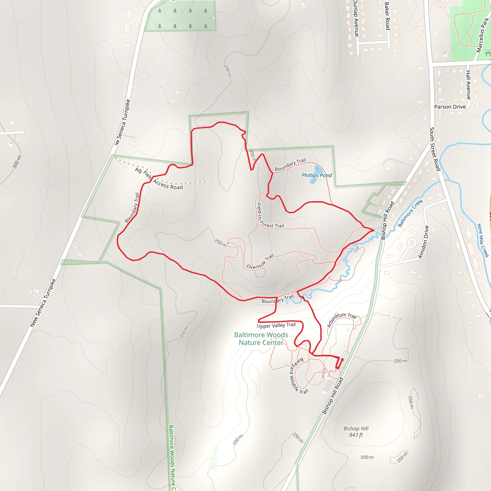 Boundary Trail Loop via Arboretum Trail mobile static map