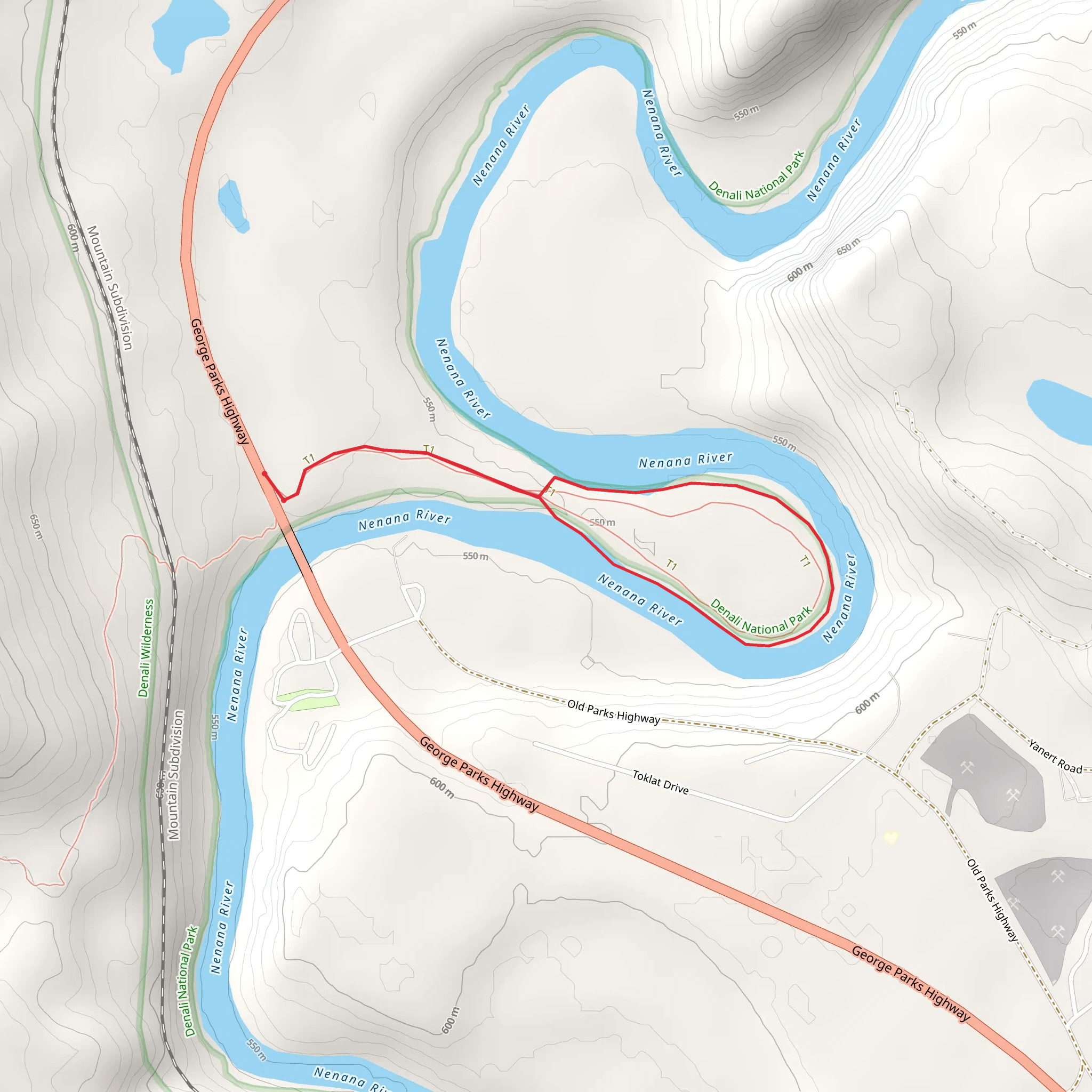 Oxbow Loop Trail mobile static map