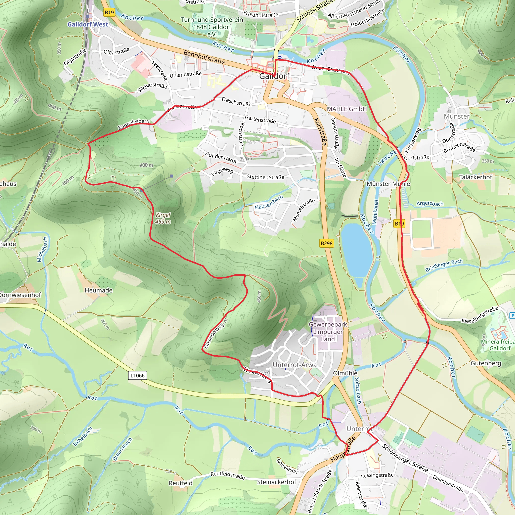Einsiedelweg Loop mobile static map