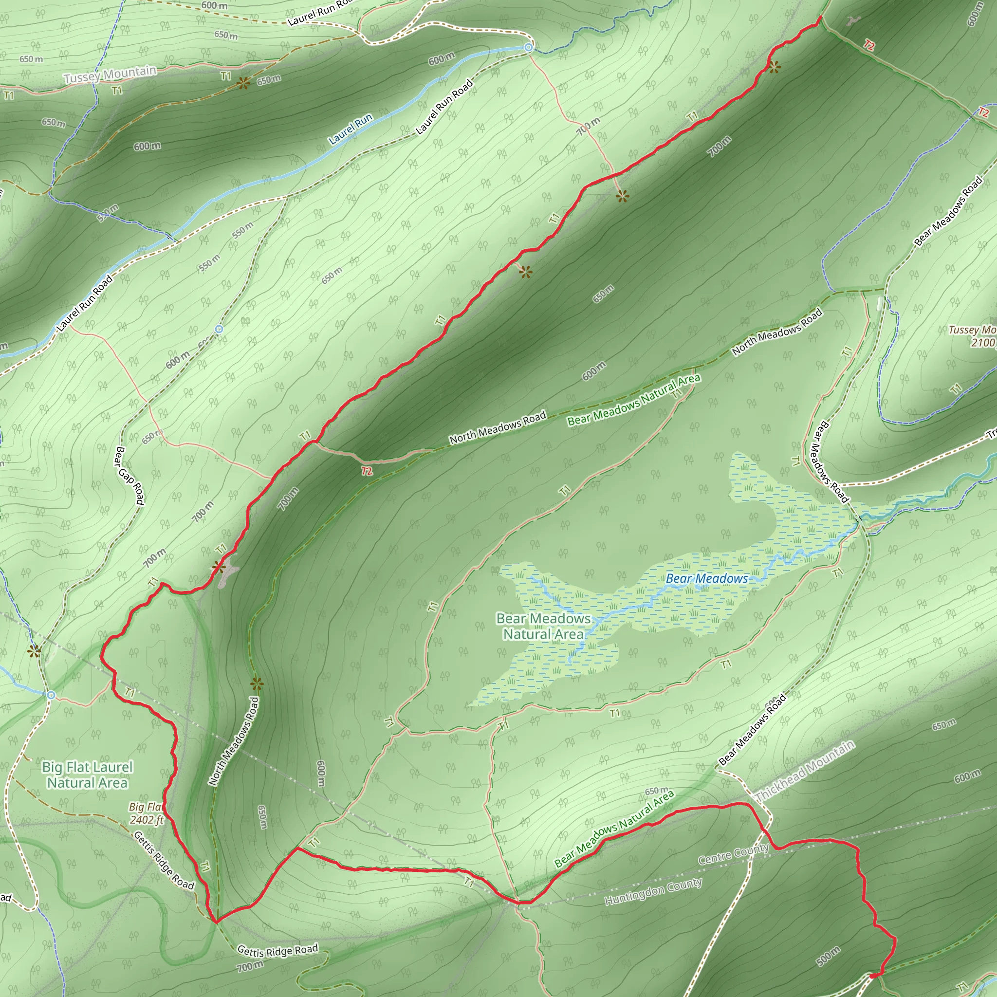 Mid-State Trail mobile static map