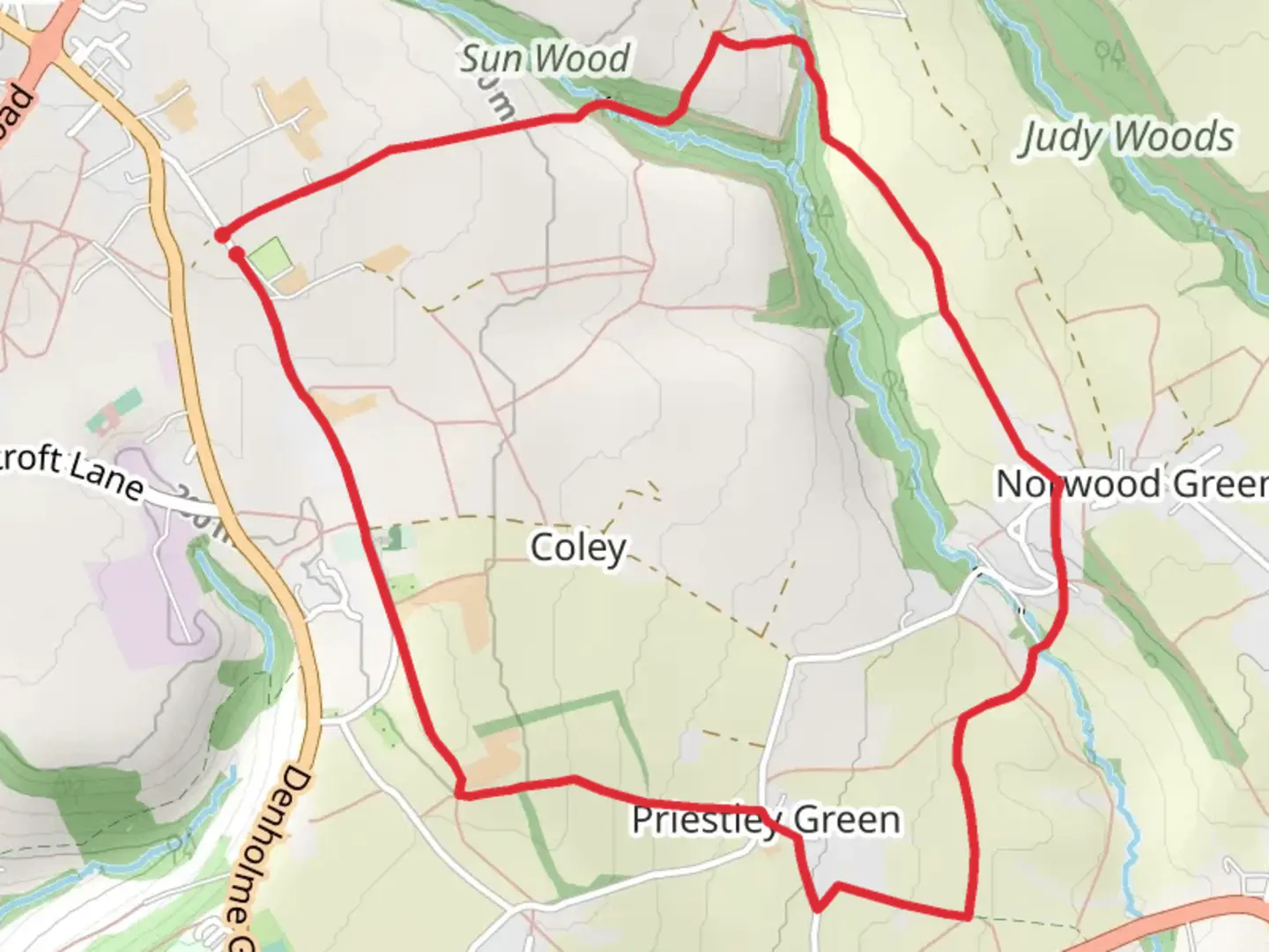 An image depicting the trail Coley Loop and its surrounding area.