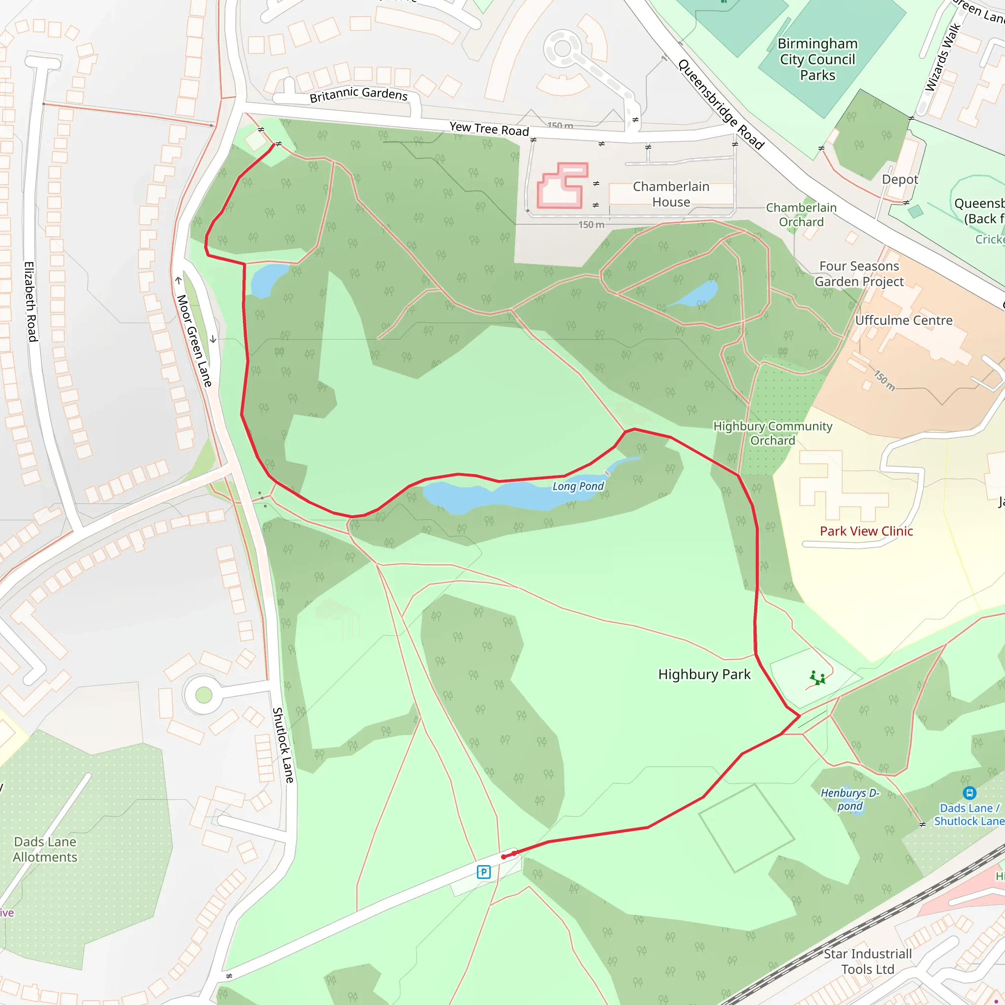 Long Pond Walk - Highbury Park mobile static map
