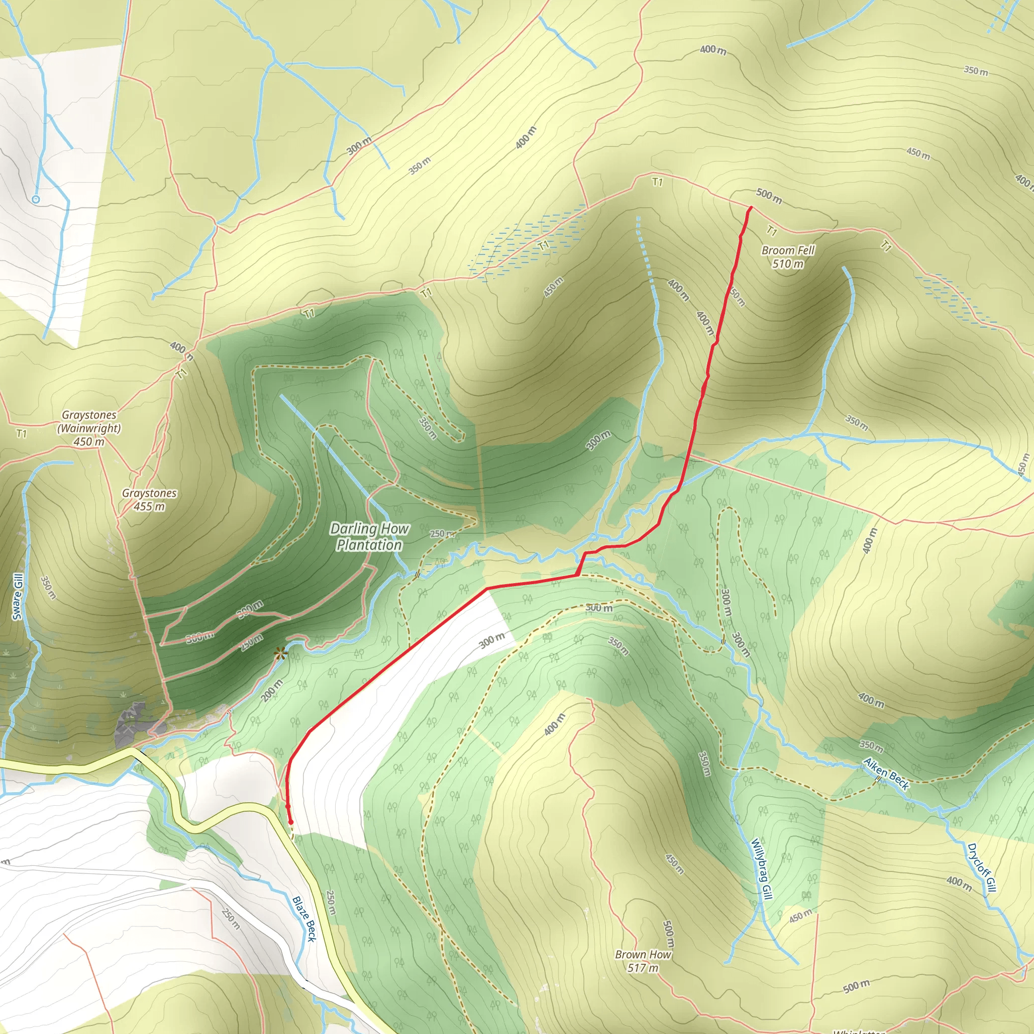 Broom Fell mobile static map