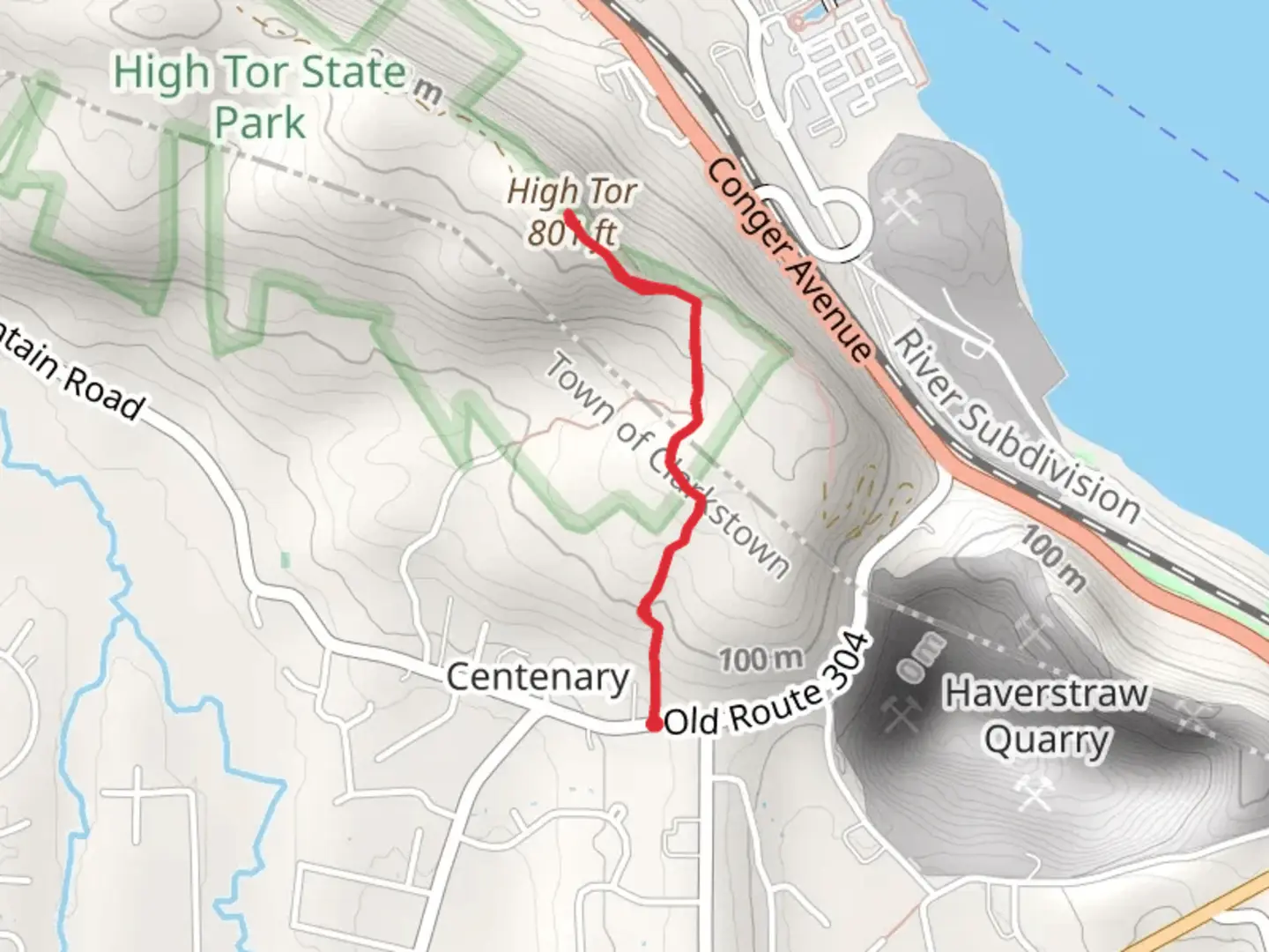 An image depicting the trail High Tor via Long Trail and its surrounding area.