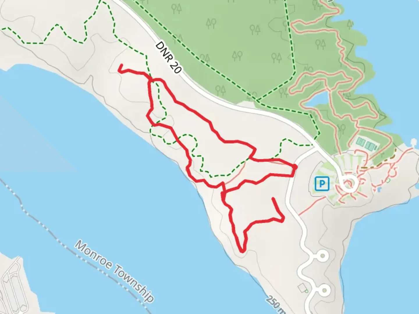 An image depicting the trail Ridge Trail and Lakeview Trail and its surrounding area.