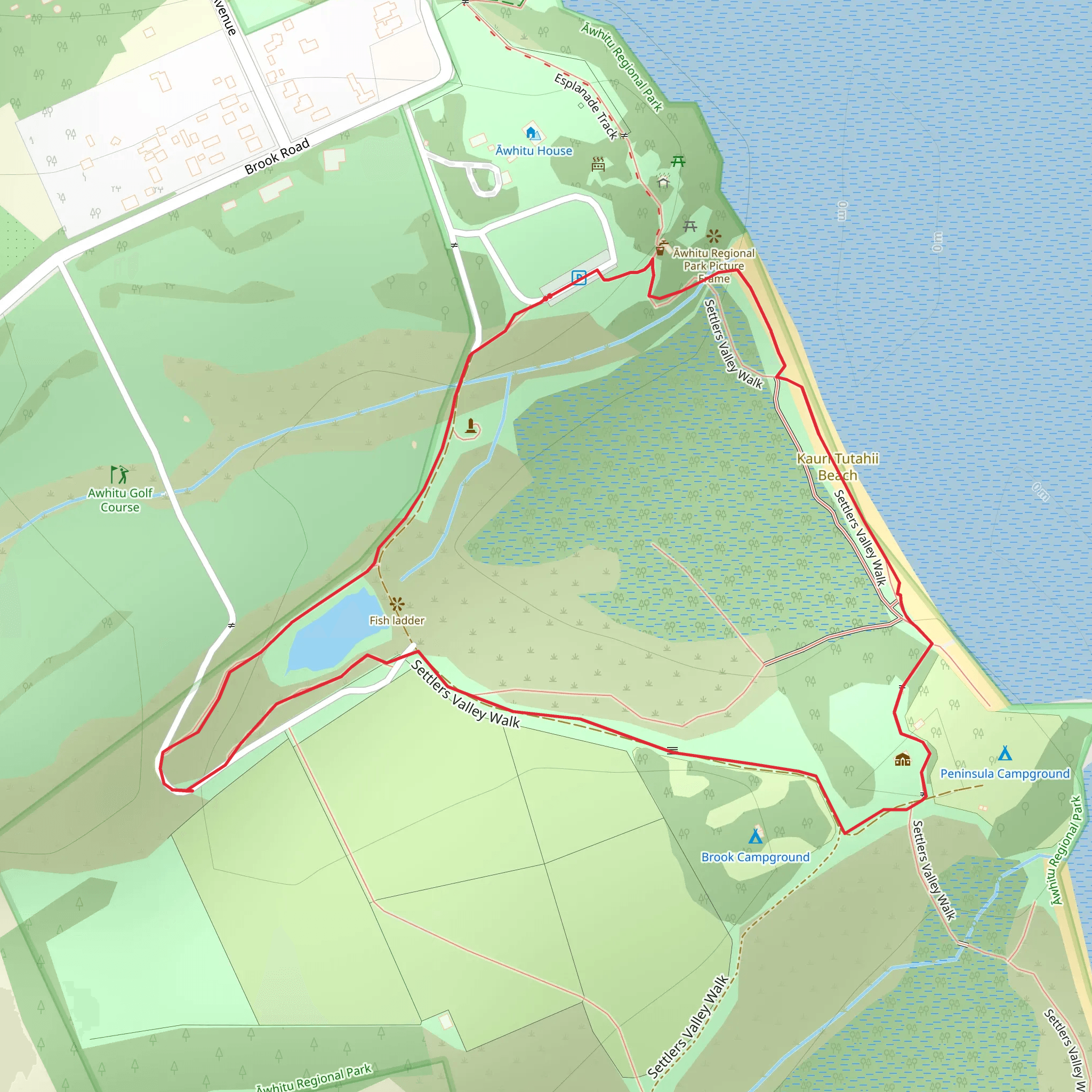 Awhitu Regional Park Walk mobile static map