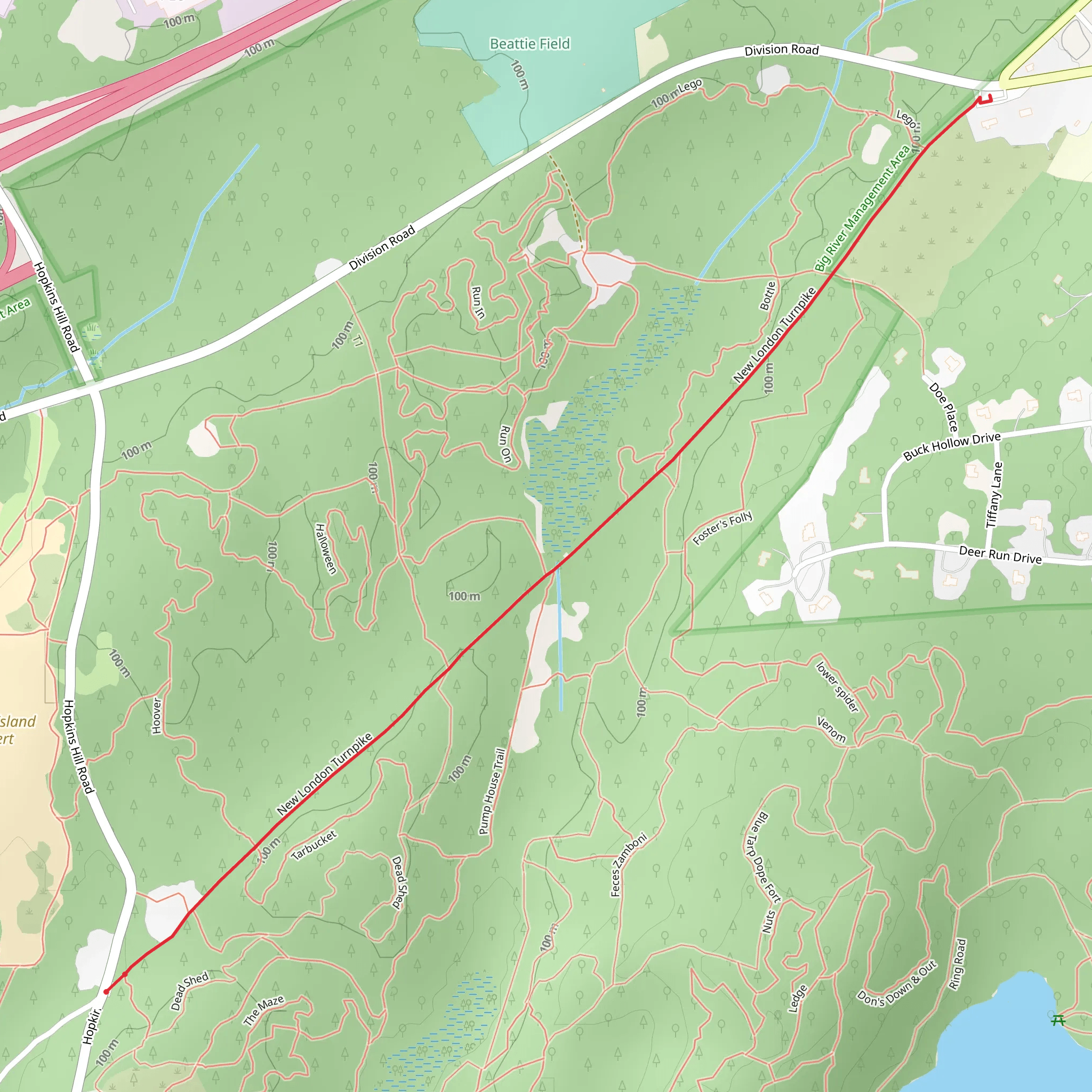 New London Turnpike mobile static map