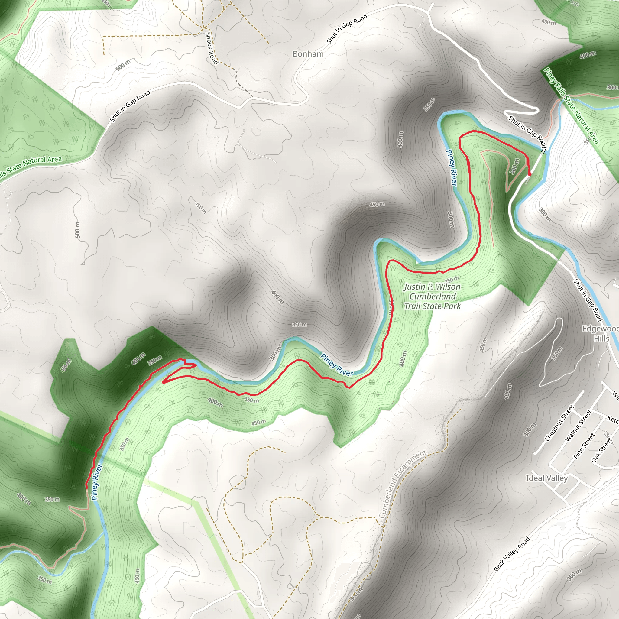Piney River - Cumberland Trail mobile static map