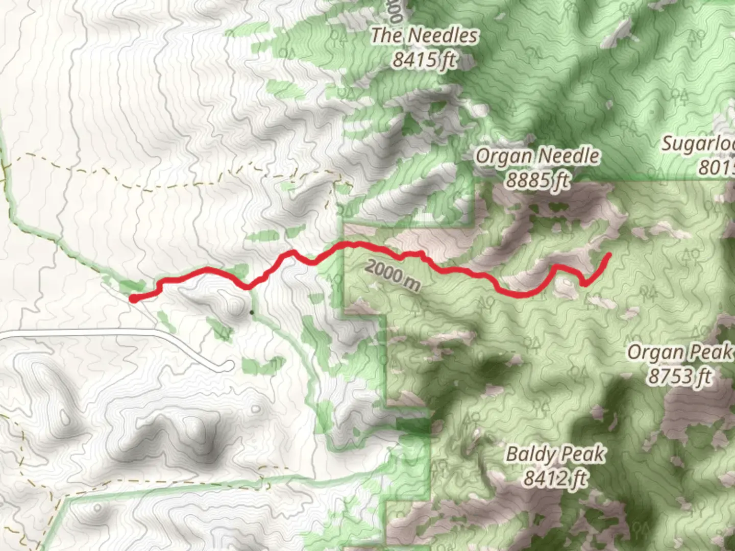 An image depicting the trail Fillmore Canyon and Organ Peak Trail and its surrounding area.