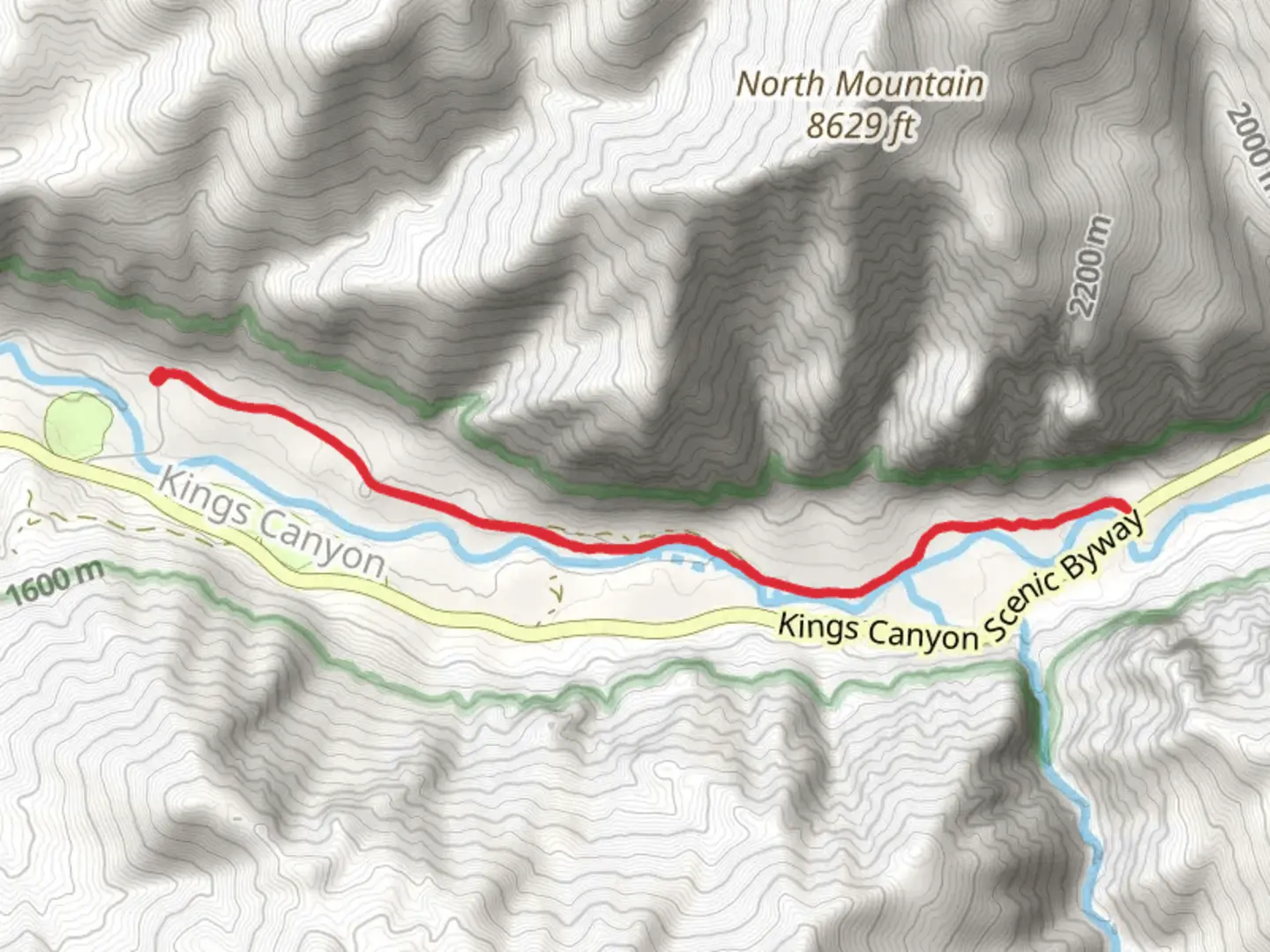 An image depicting the trail South Fork Kings River and its surrounding area.