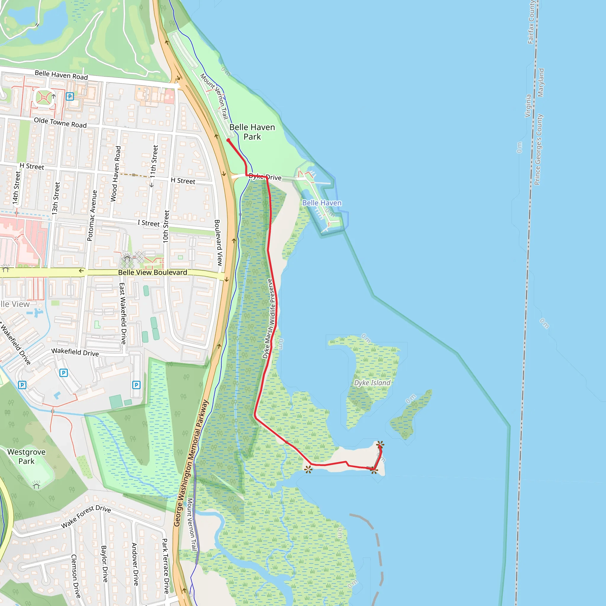 Dyke Marsh Wildlife Preserve mobile static map