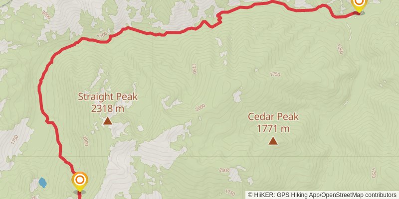 Straight Creek Trail stage 2 Map