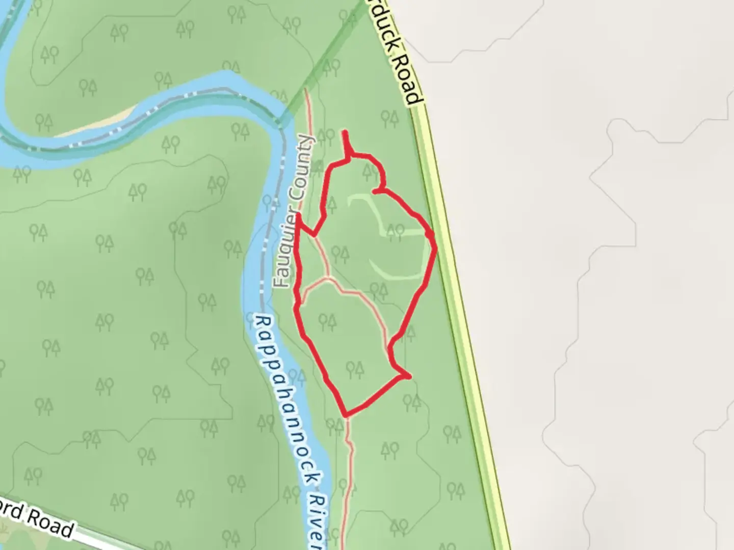 An image depicting the trail Sumerduck Road Loop and its surrounding area.