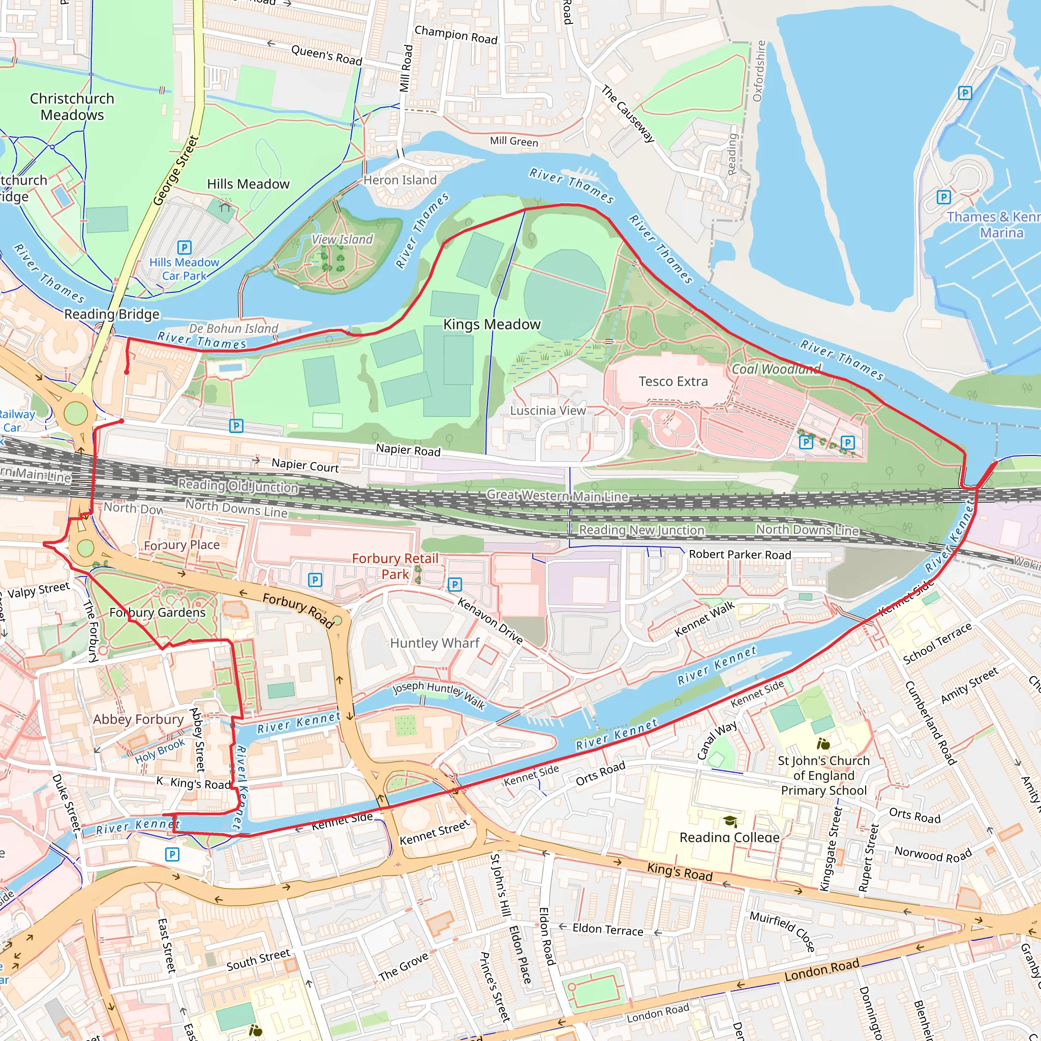 Reading Circular River Walk mobile static map