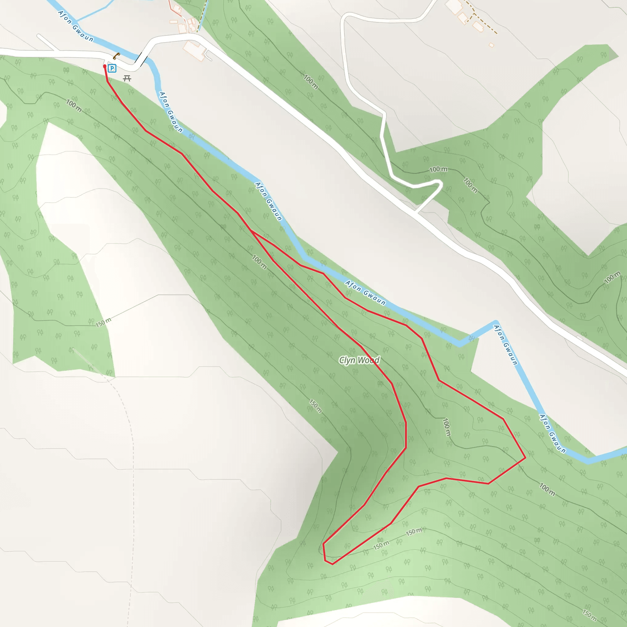 Clyn Wood Walk mobile static map