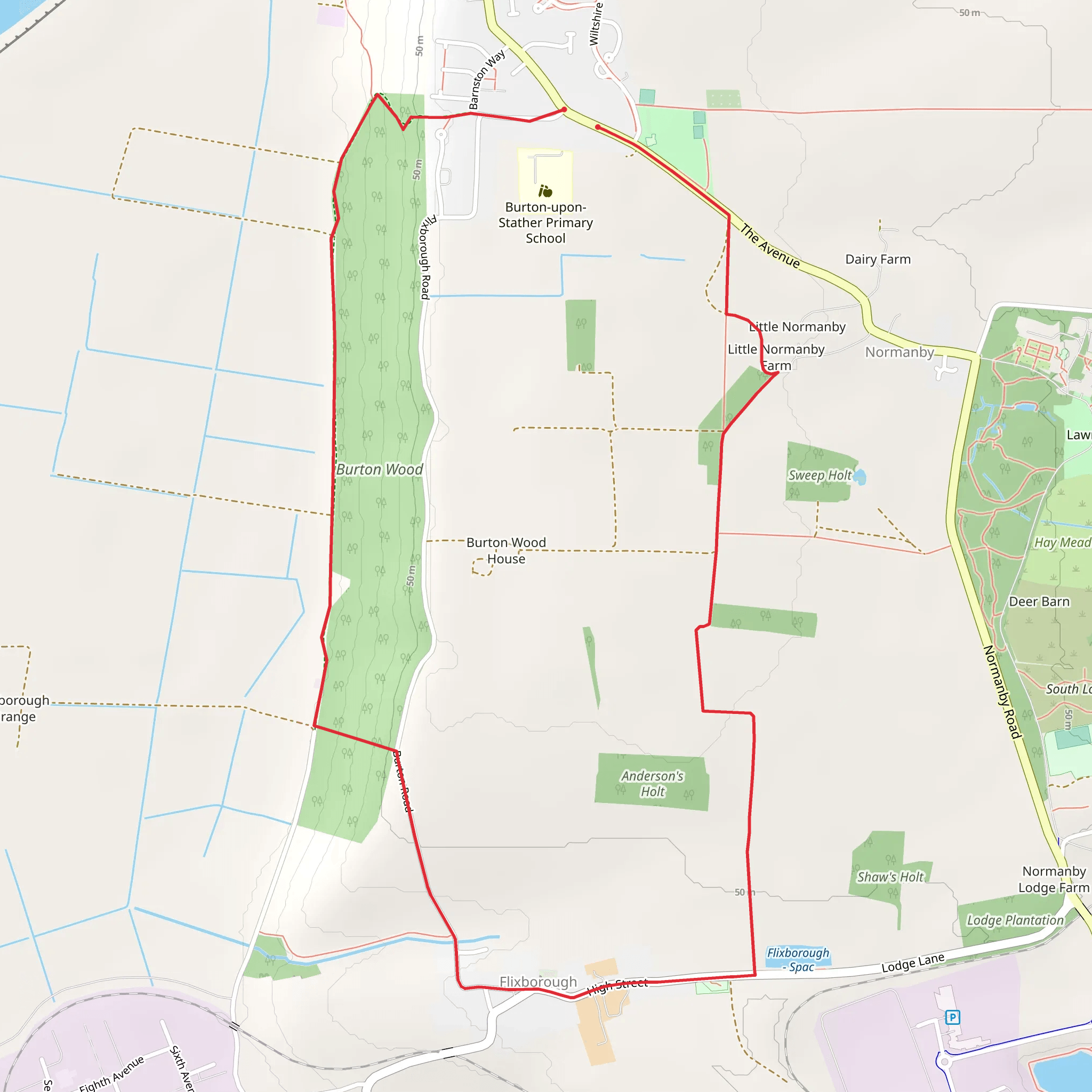 Flixborough and Burton Wood Loop mobile static map