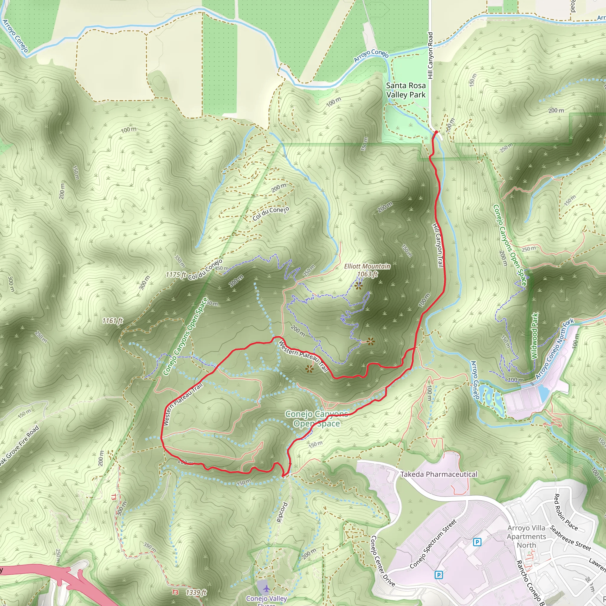 Western Plateau Trail and Hawk Canyon Trail Loop mobile static map