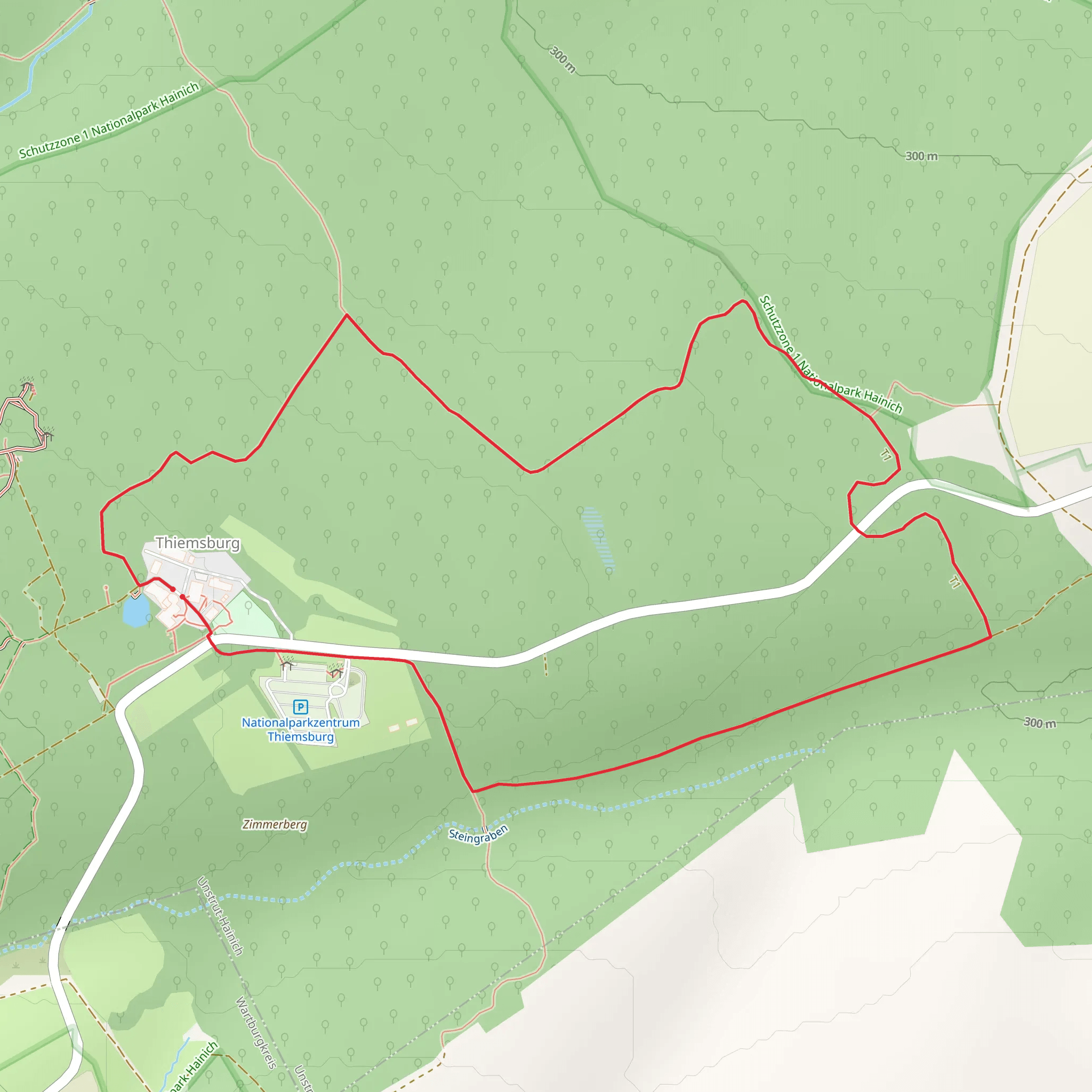 Nationalparkzentrum Thiemsburg Loop mobile static map