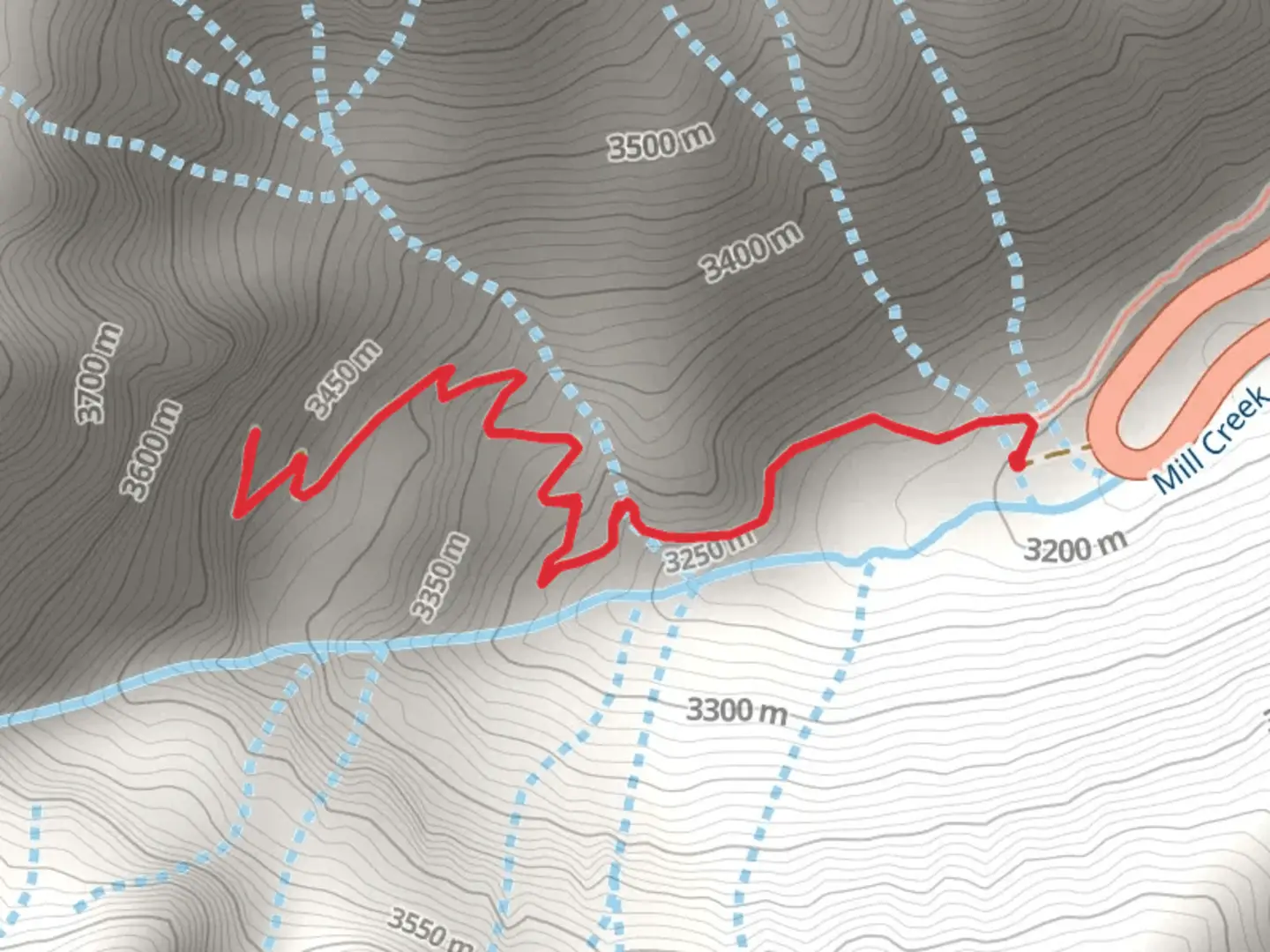 An image depicting the trail Forest Road 821 Silver Cloud and its surrounding area.