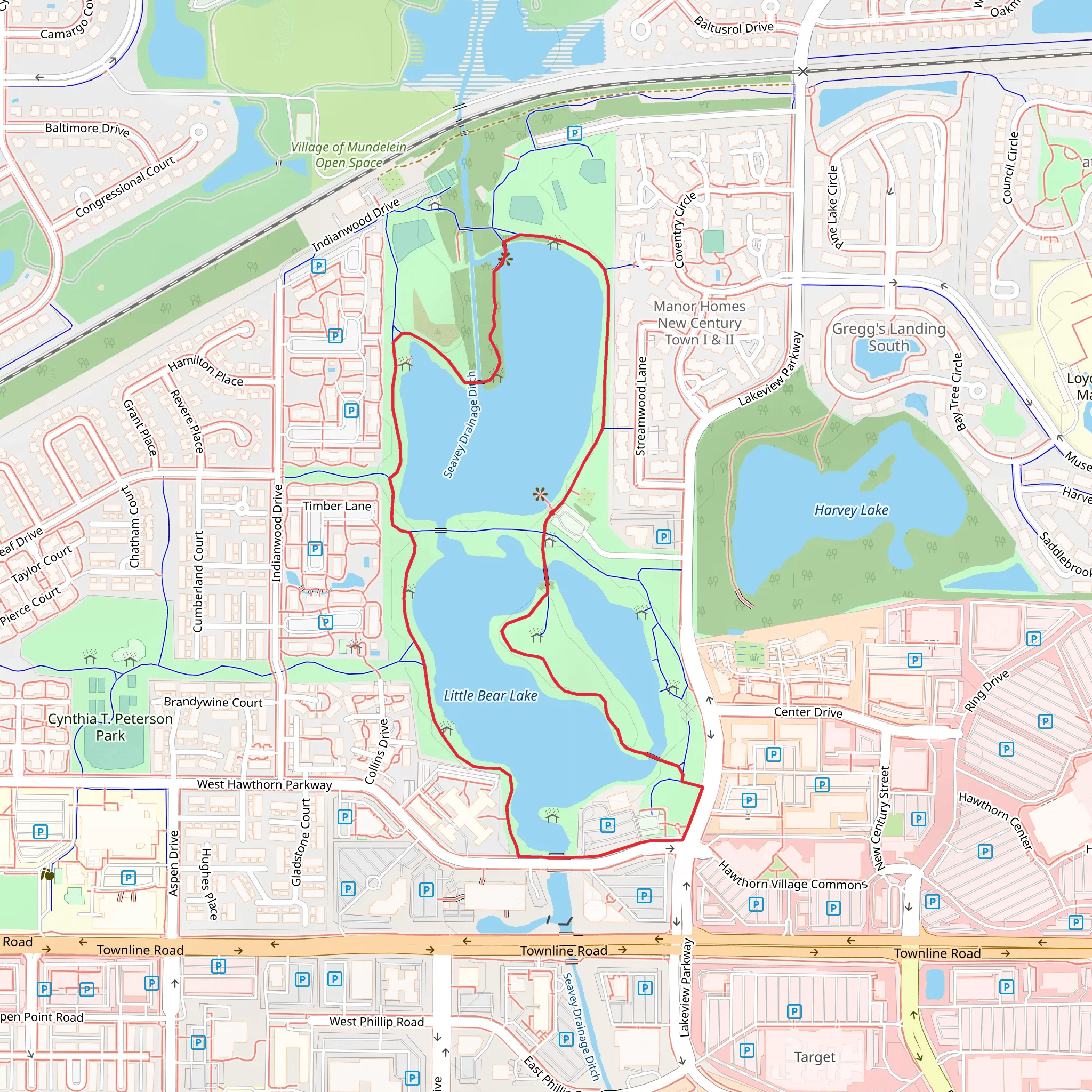 Big and Little Bear Lake Loop mobile static map