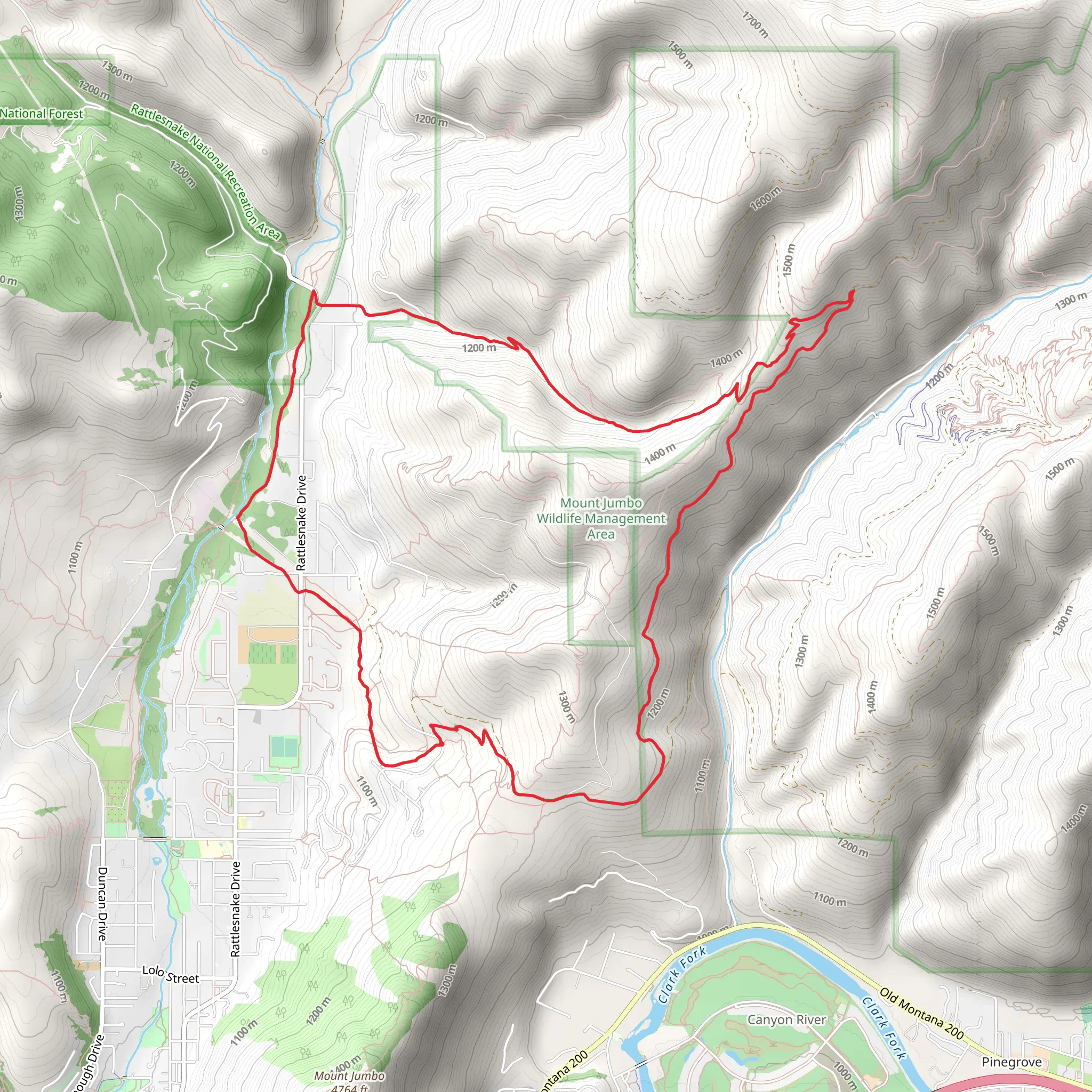 Woods Road and Woods Gulch Loop mobile static map