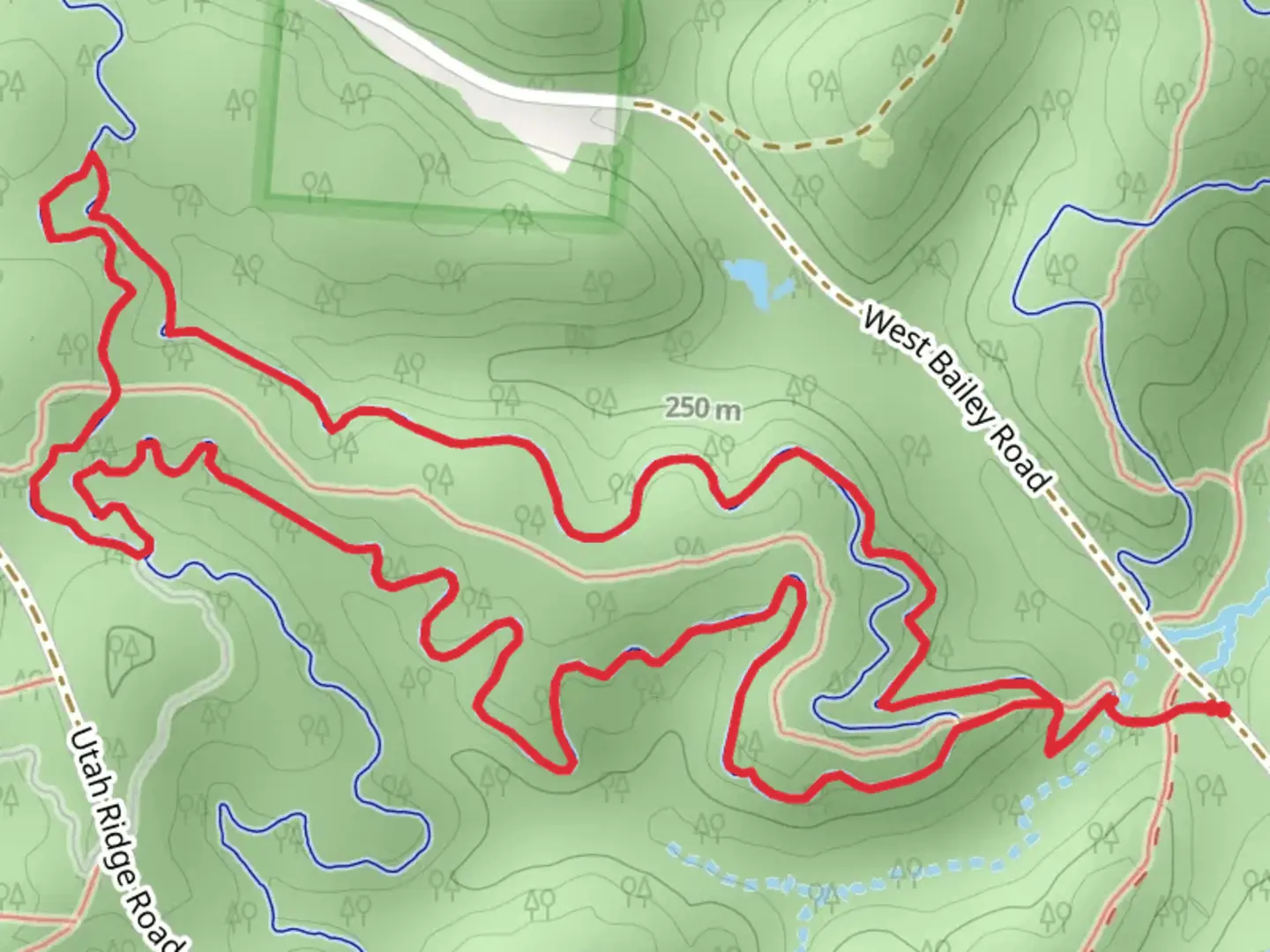 An image depicting the trail Knights Labor and Corps Tour Loop Trail and its surrounding area.