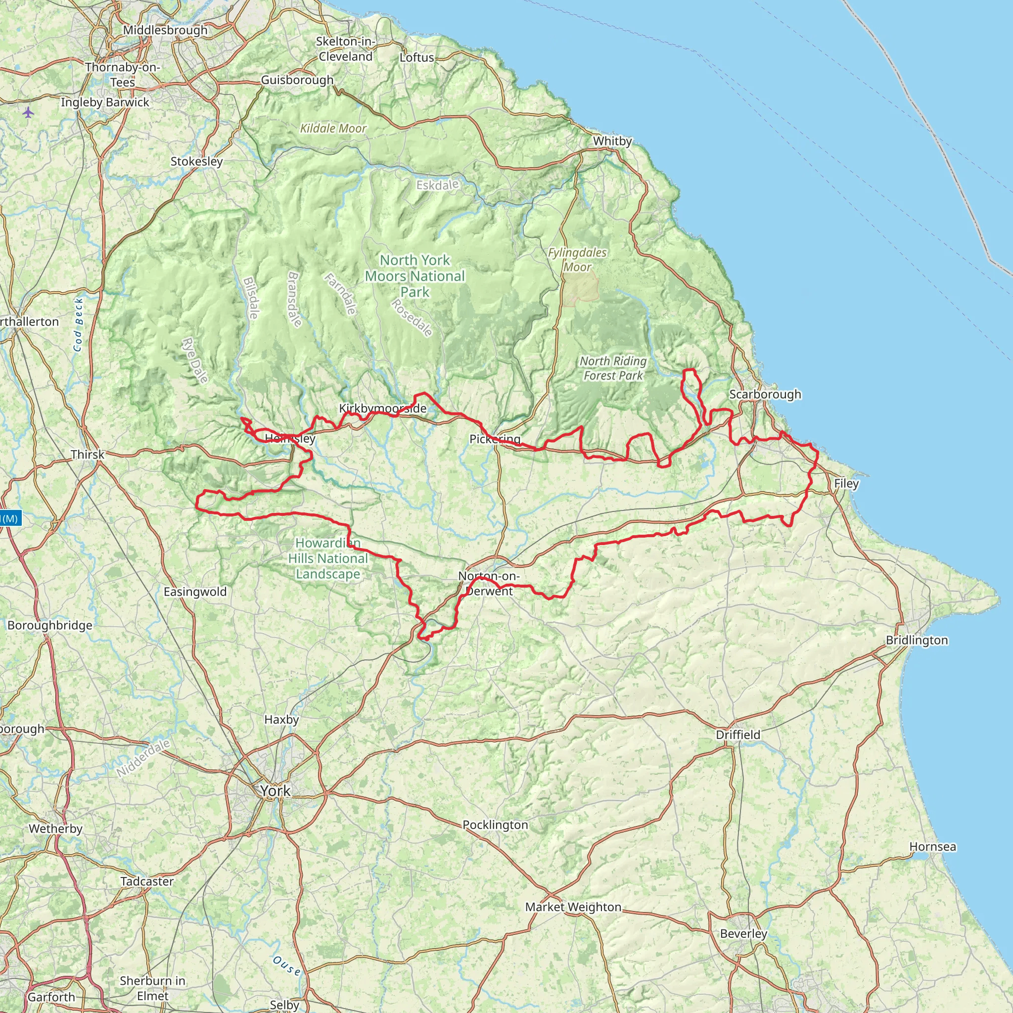 Vale of Pickering Loop from Kirkham Priory mobile static map