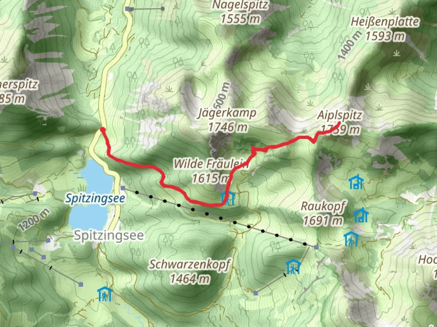 An image depicting the trail Aiplspitz and Tanzeck Peak Walk from Spitzingsee and its surrounding area.