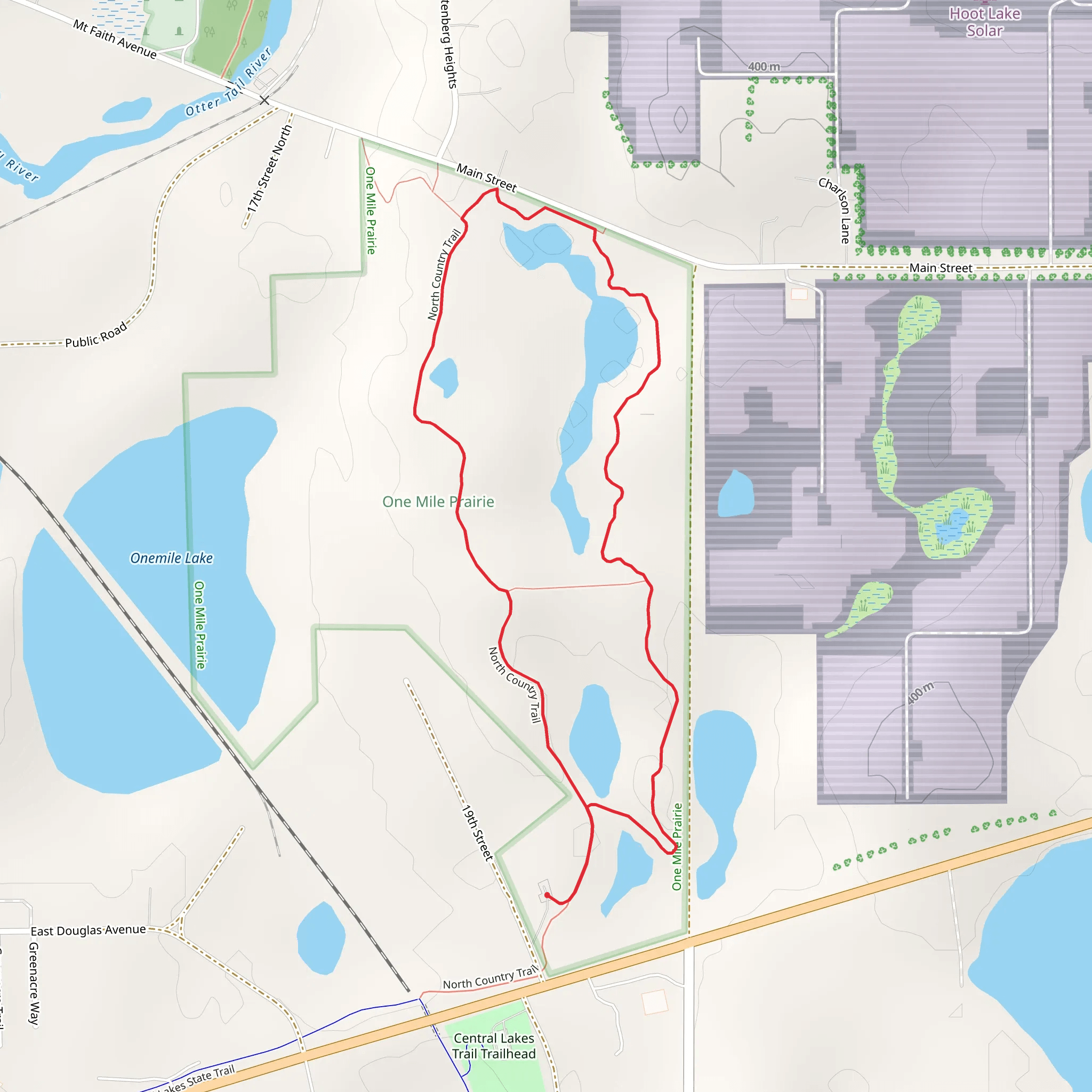 One Mile Lake Nature Loop Trail mobile static map