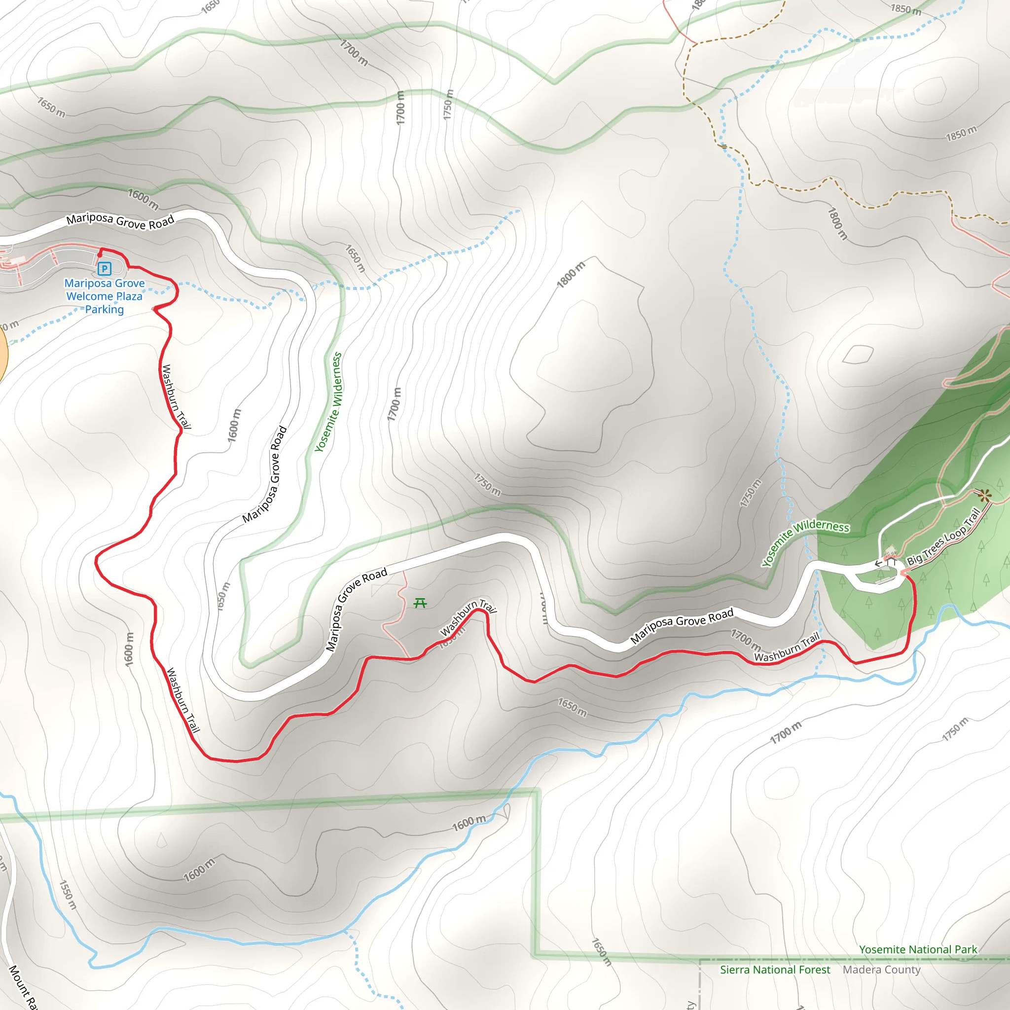 Washburn Trail mobile static map