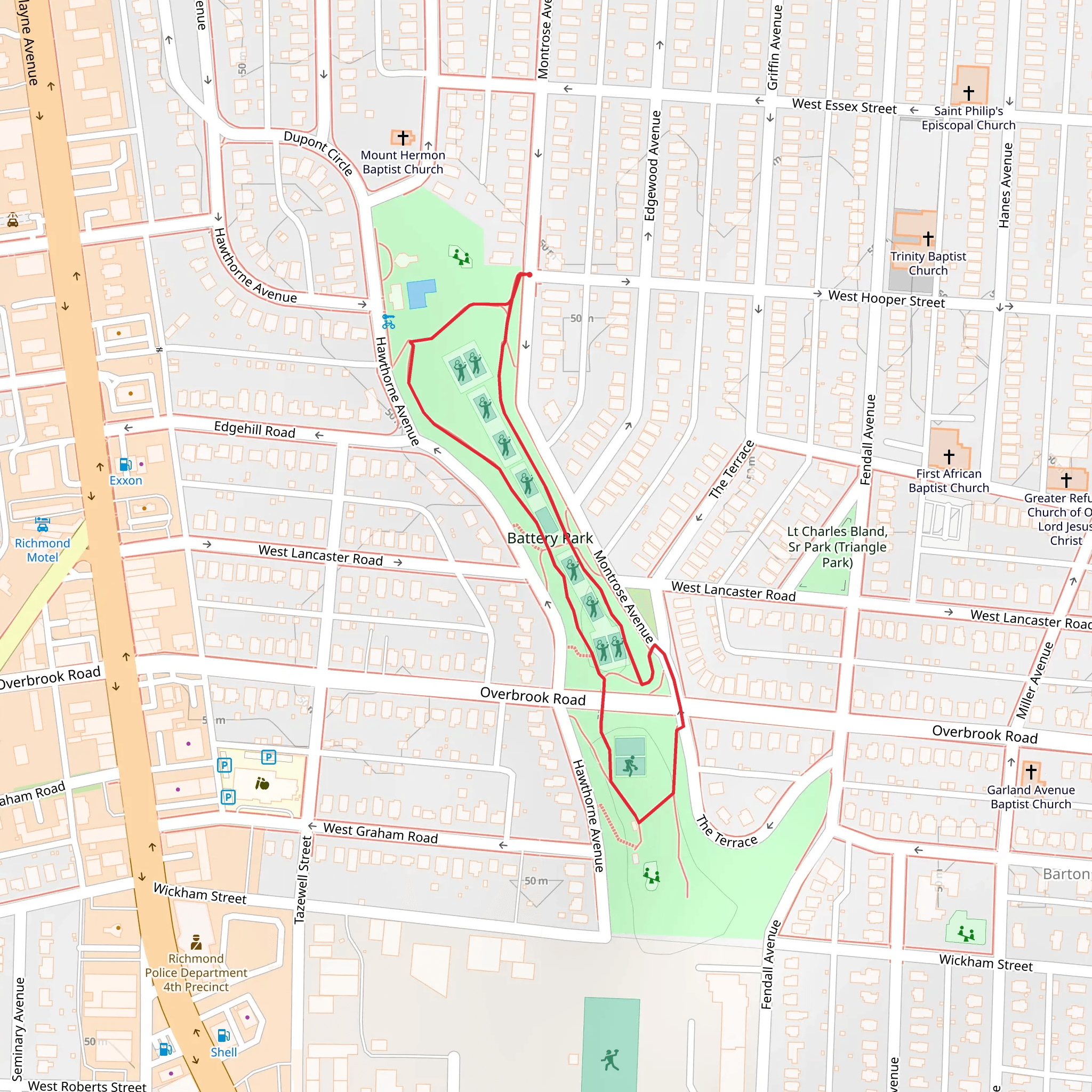 Montrose Avenue Loop mobile static map