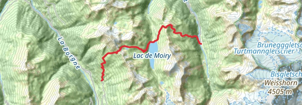 Chamonix to Zermatt - Haute Route stage 9 Map