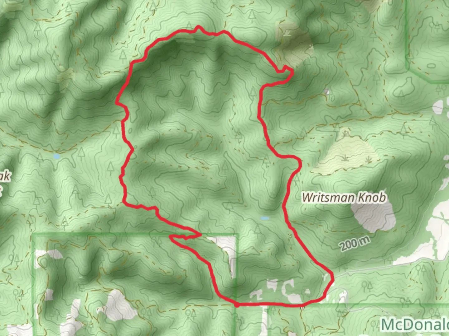 An image depicting the trail Belden Creek Road and Trail of Woe Loop and its surrounding area.