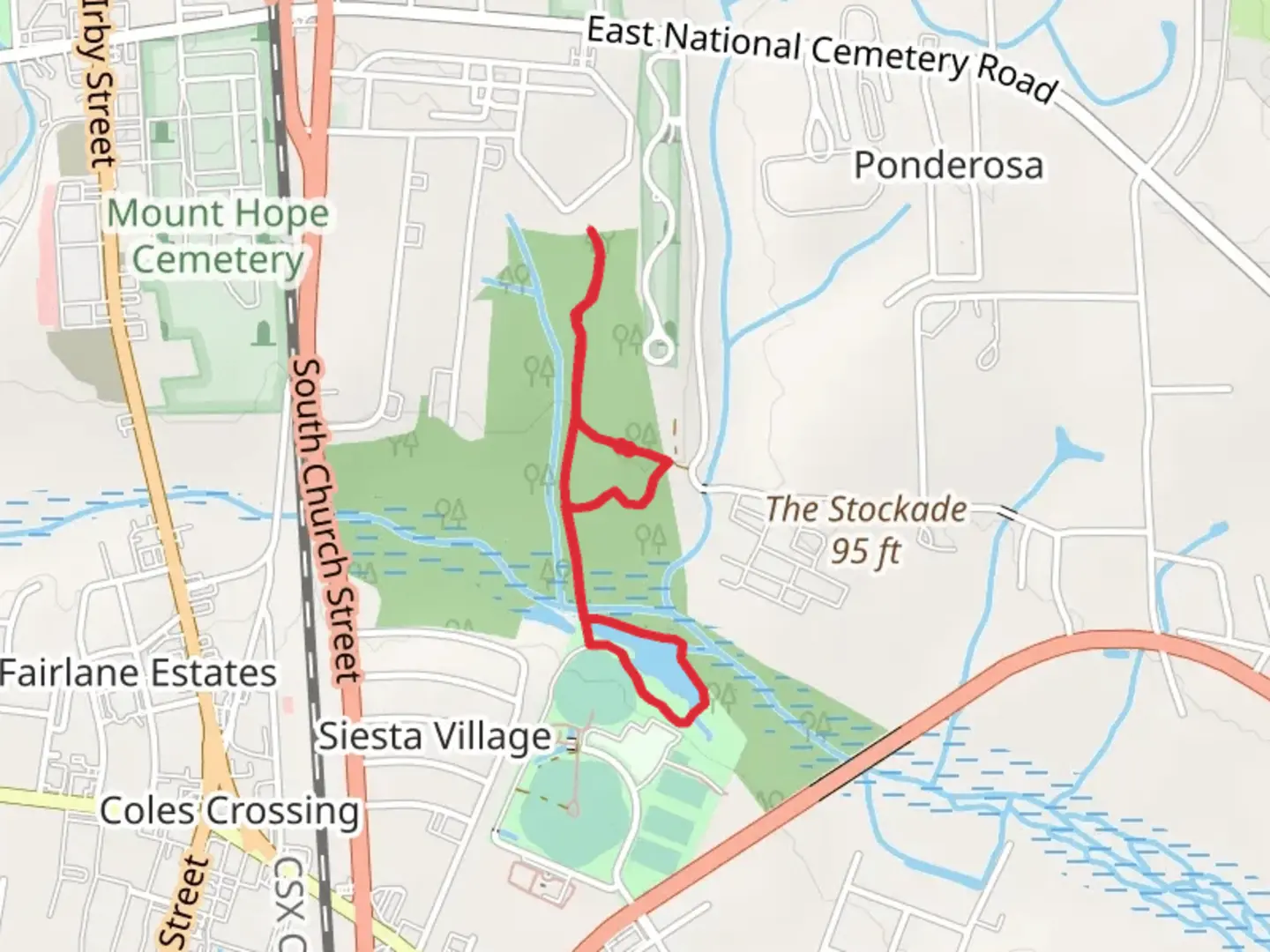 An image depicting the trail Jeffries Creek and Freedom Loop Trail and its surrounding area.