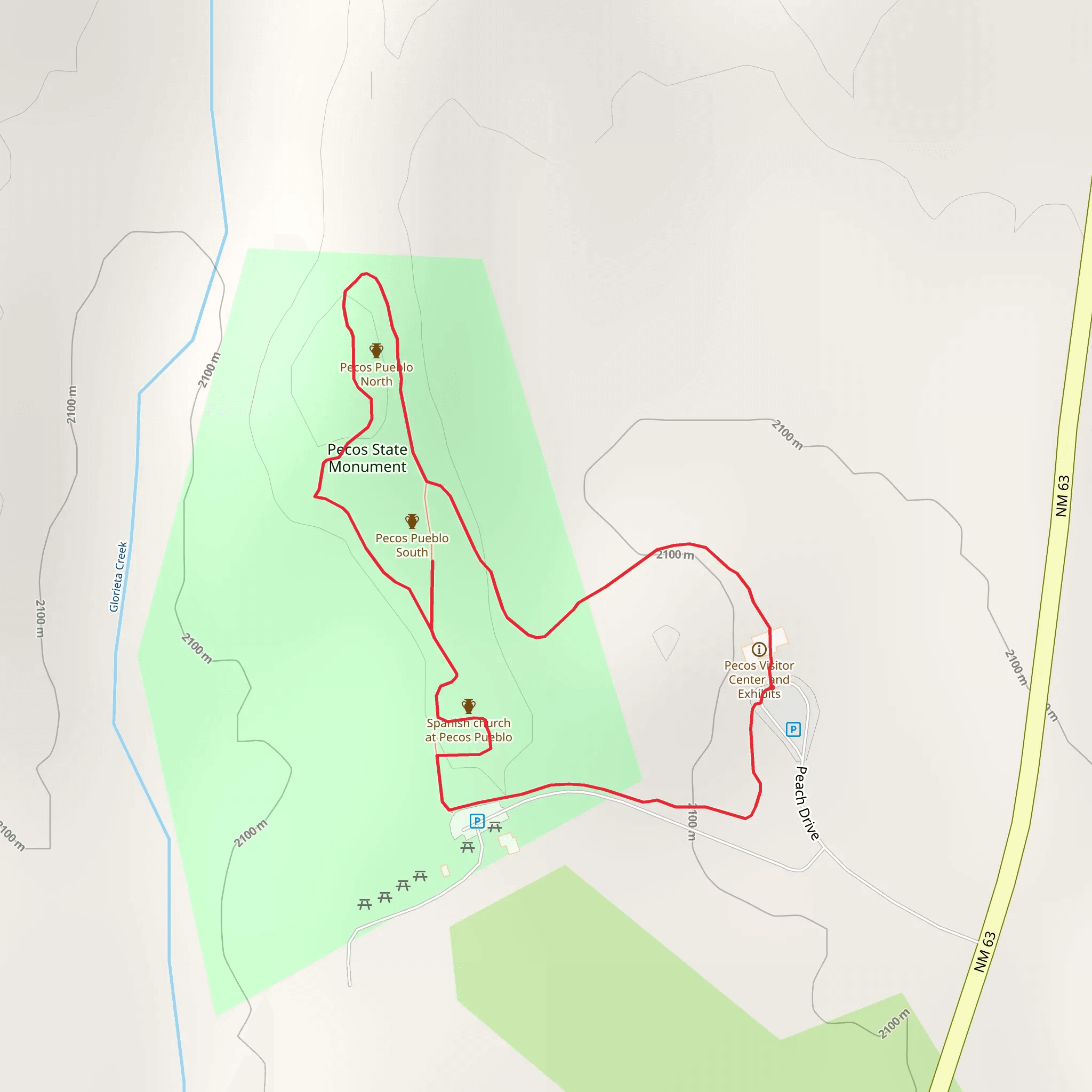 Pecos State Monument Loop mobile static map