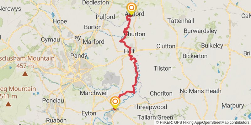 Prestatyn to Chirk stage 4 Map