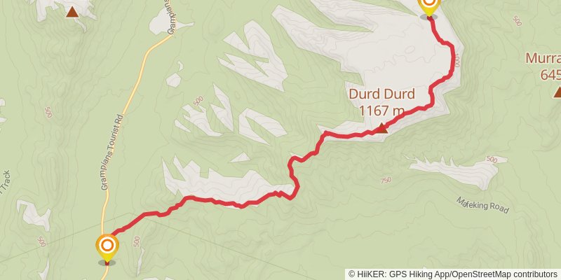 Major Mitchell Plateau Trail stage 2 Map