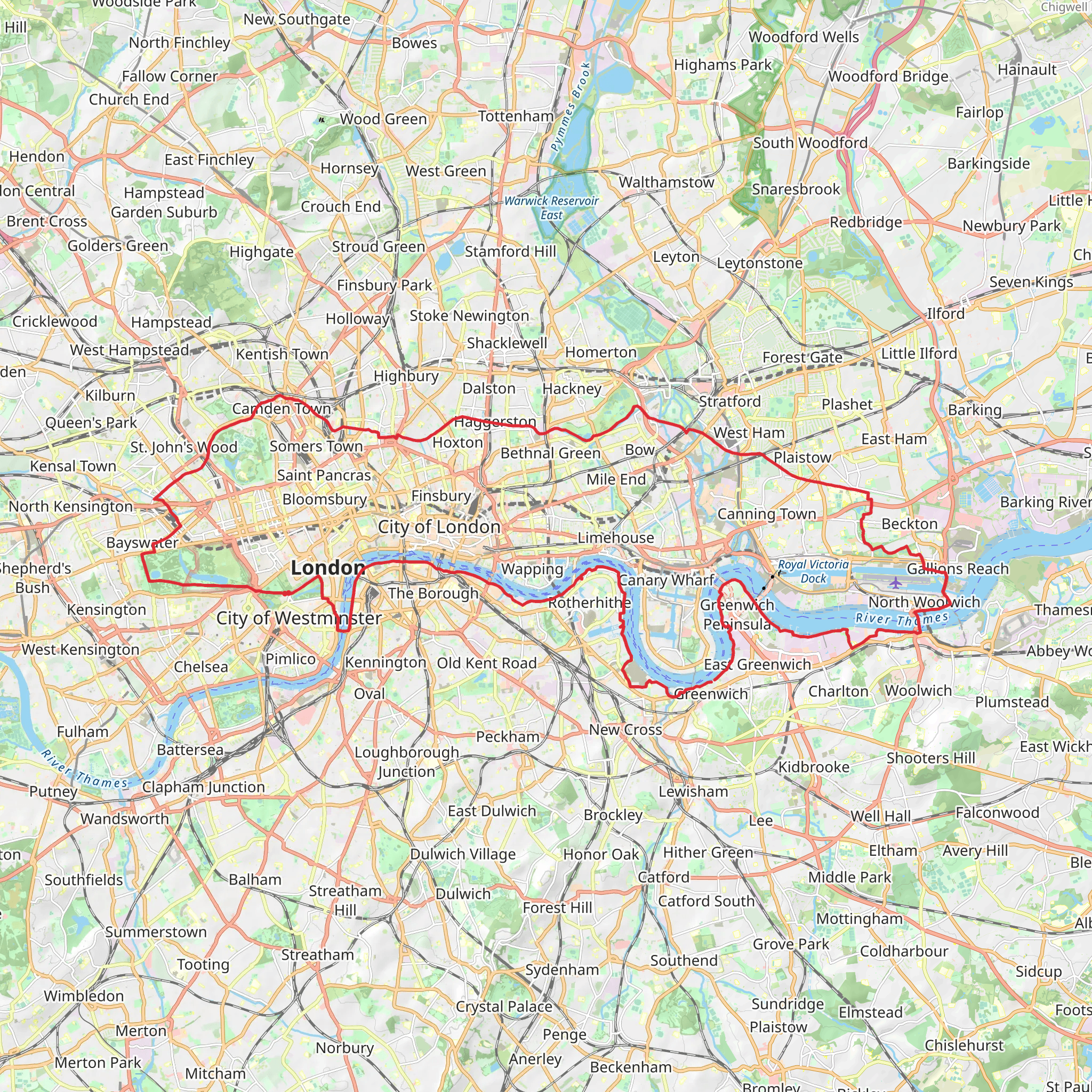 Jubilee Greenway mobile static map
