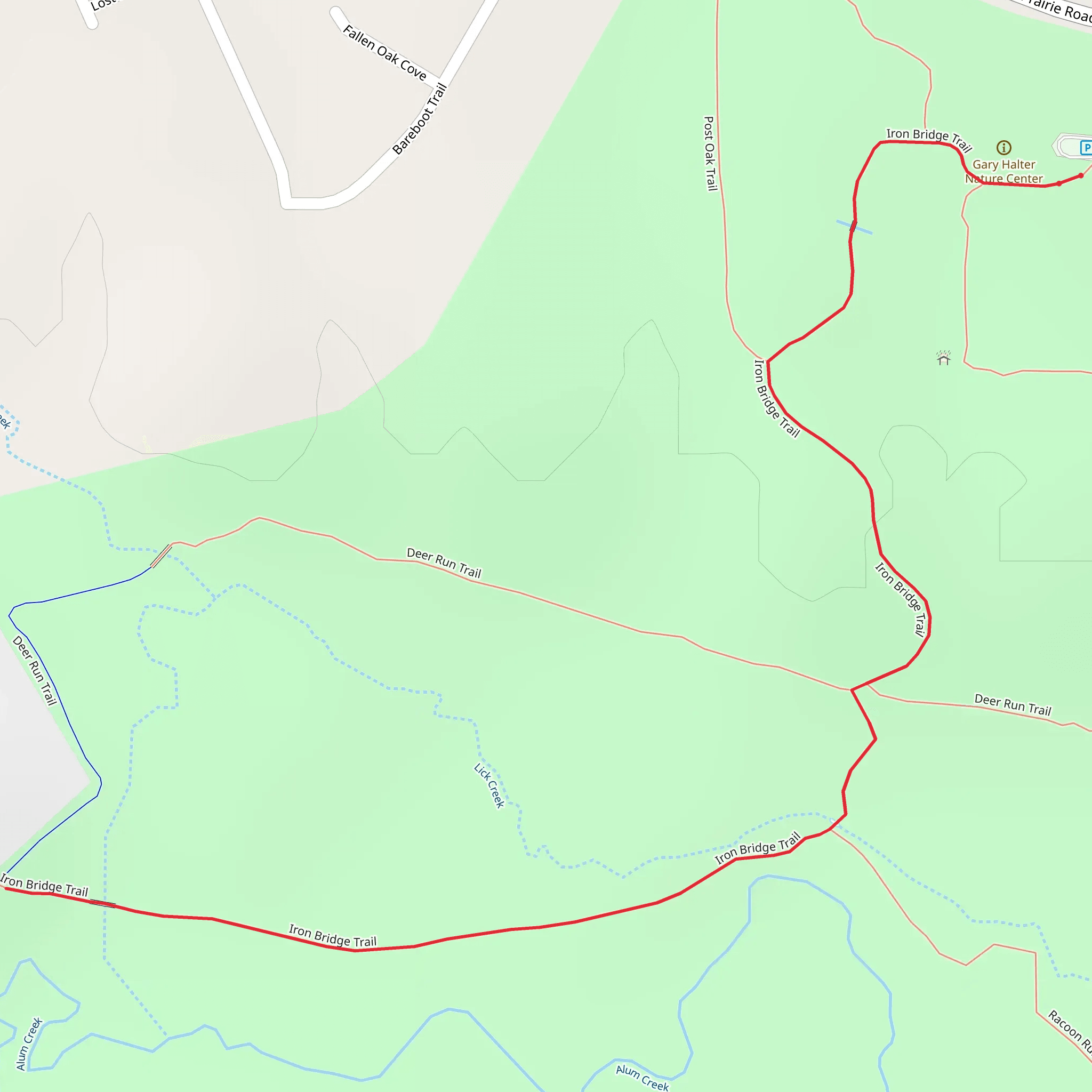 Iron Bridge Trail Out and Back mobile static map