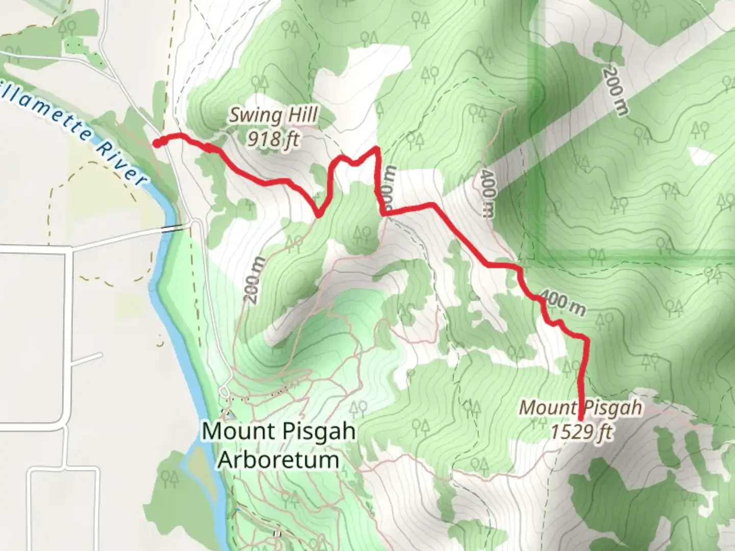 An image depicting the trail Mount Pisgah via Summit Trail and its surrounding area.