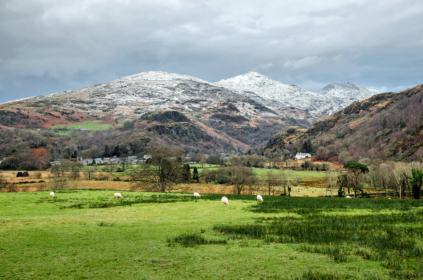 An image depicting the trail Yr Aran from Bethania - Route A and its surrounding area.