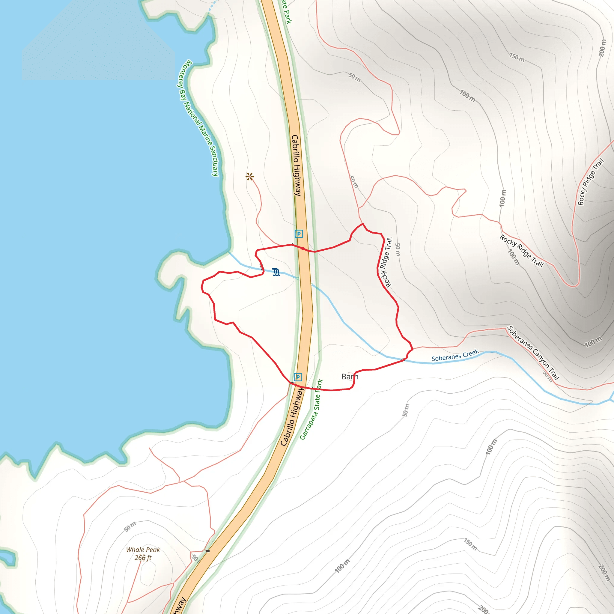 Soberanes Canyon Trail and Rocky Ridge Trail Loop mobile static map