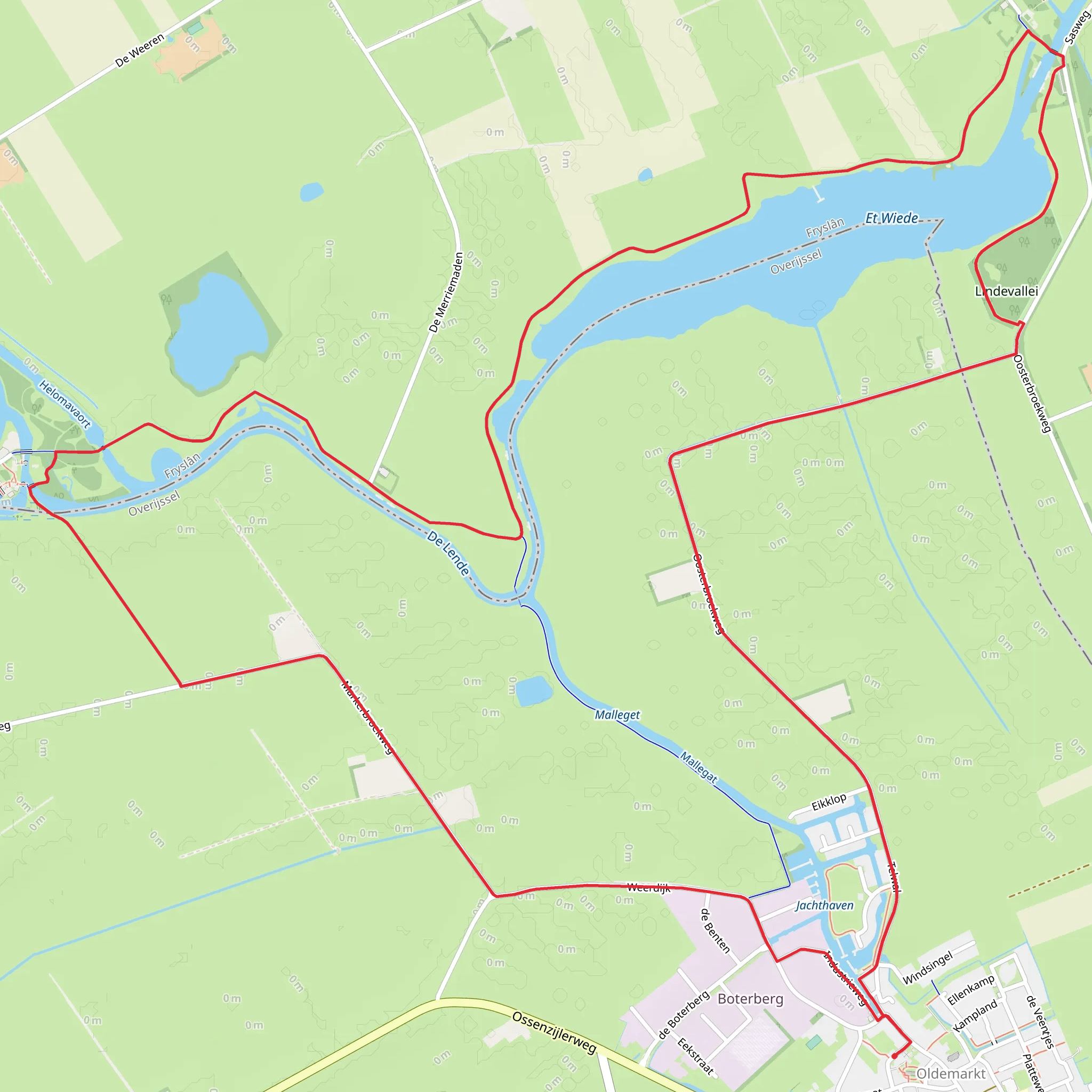 Jachthaven via Overlendepad and Gapenburg mobile static map