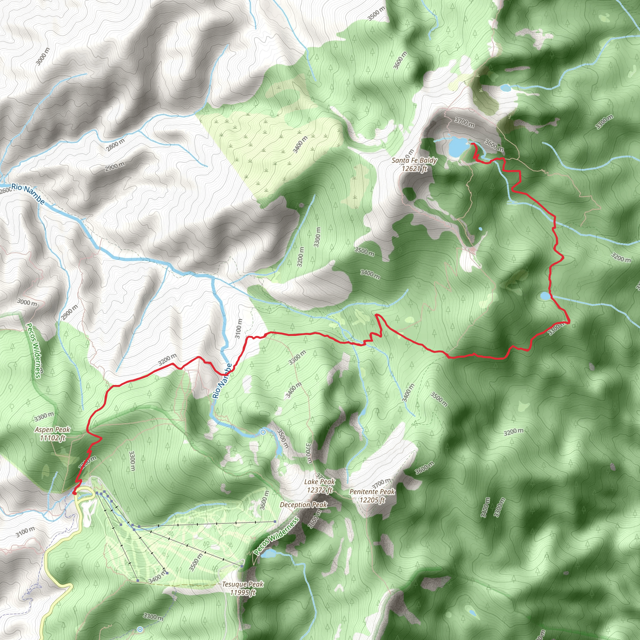 Lake Katherine and Spirit Lake via Winsor Trail mobile static map