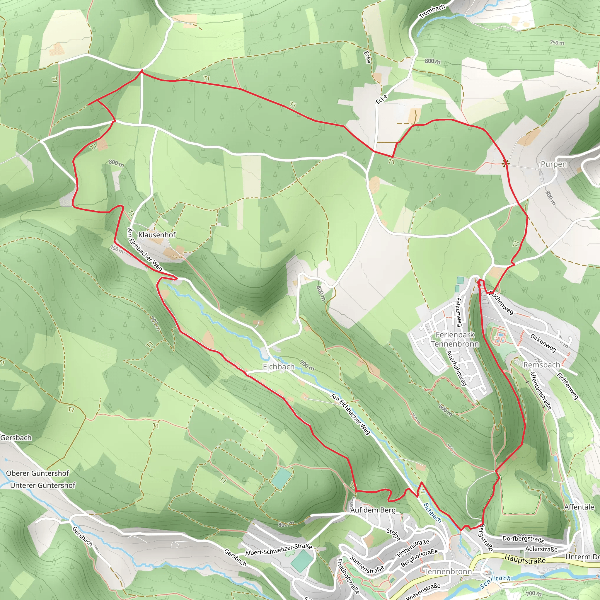 Naturpark AugenBlick Schramberg and Eichbach via Sulzbachblick Ecke mobile static map