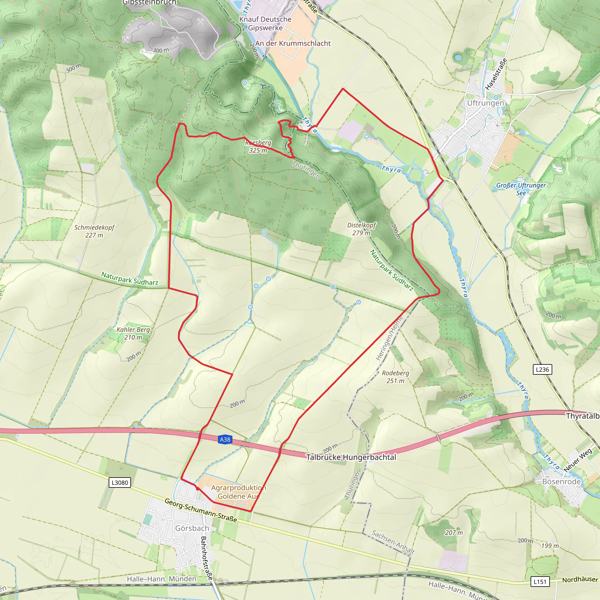 Reesberg and Heimkehle via Triftweg and Uftrunger Weg mobile static map